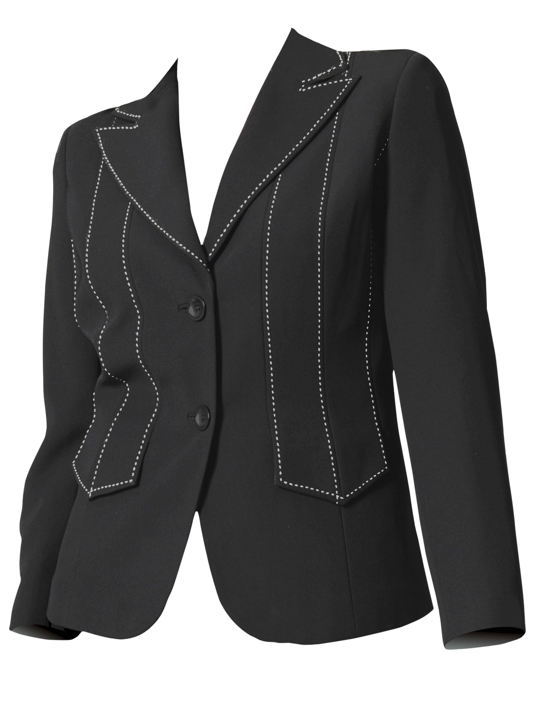 Chesca Saddle Stitch Jacket, Black/Beige, 20 at John Lewis