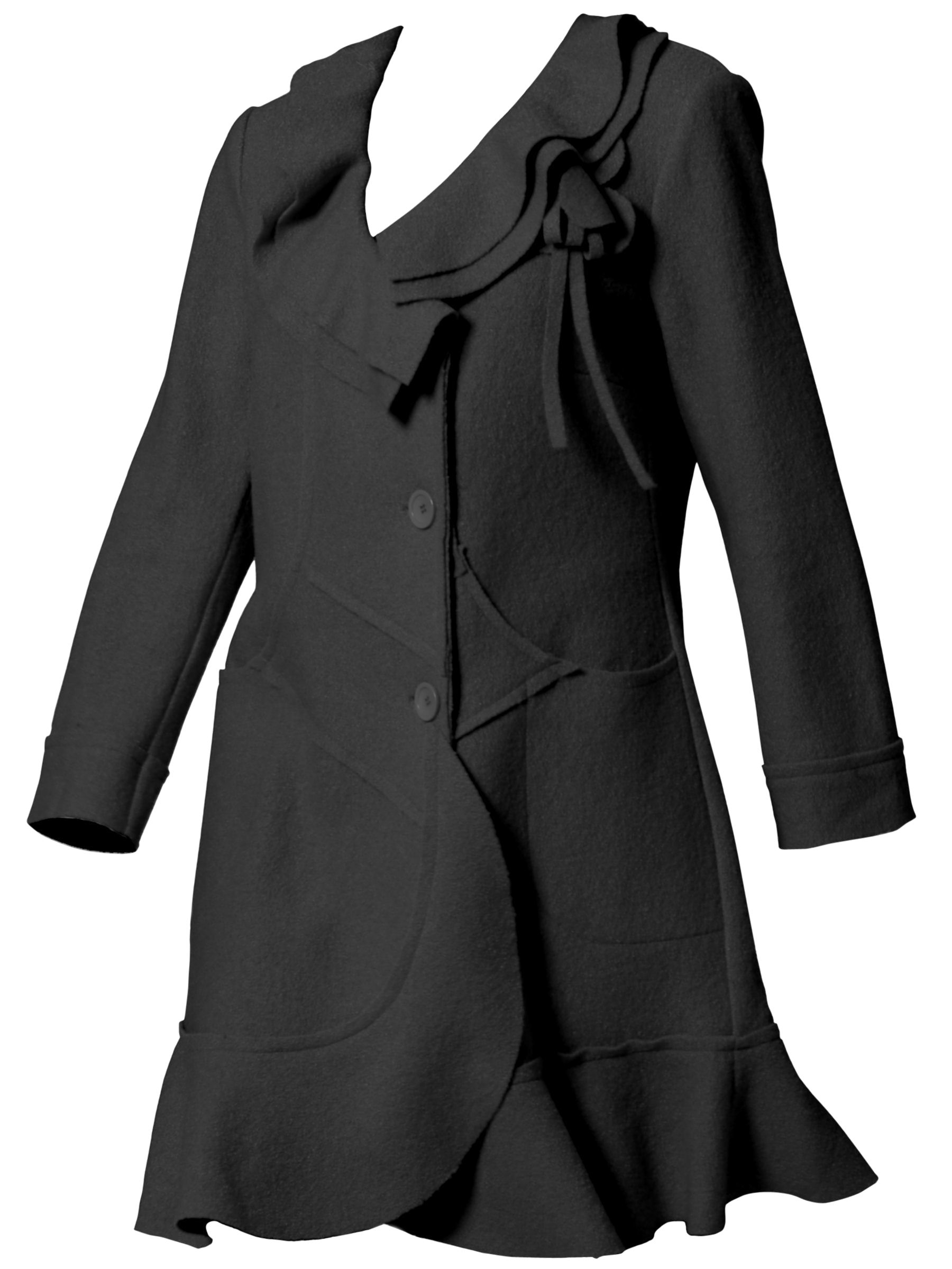 Chesca Double Collar Boiled Wool Mix Coat, Black at John Lewis