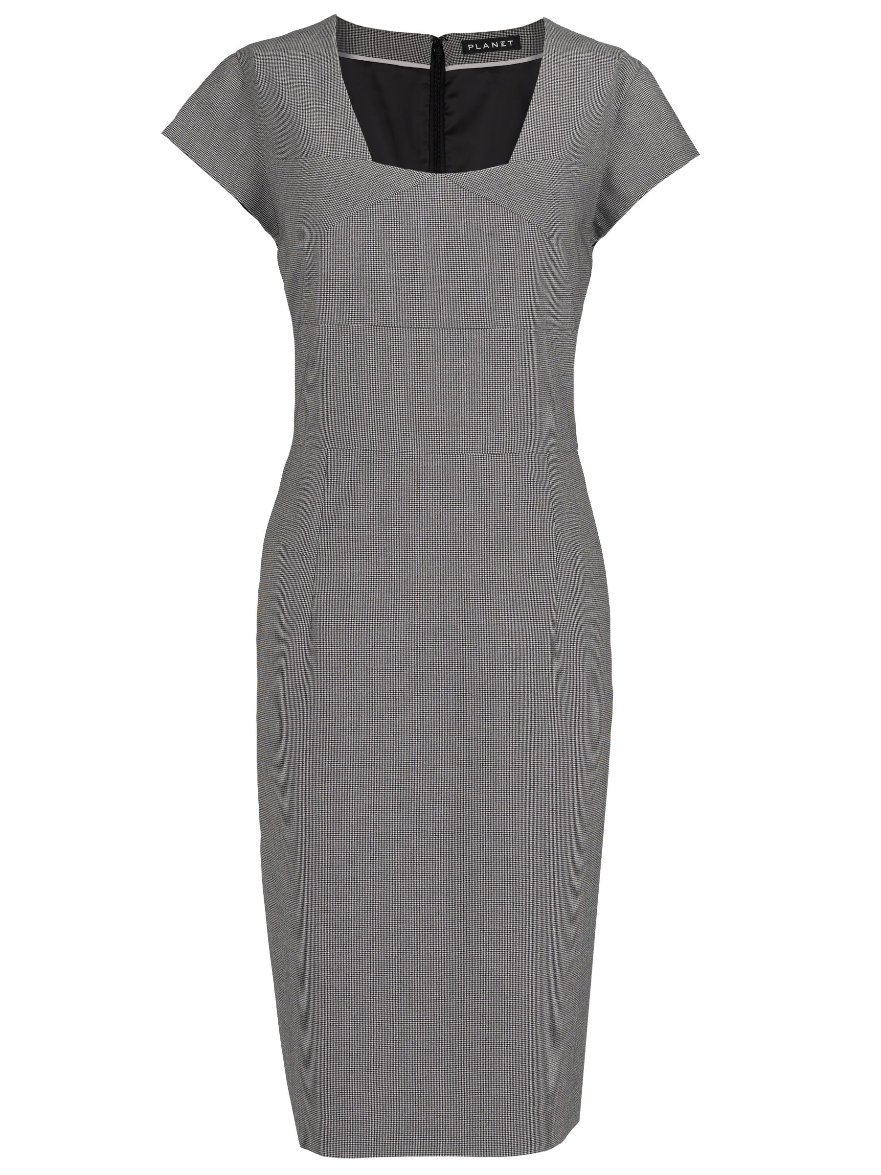 Planet Micro Dogtooth Dress, Black/white, 14
