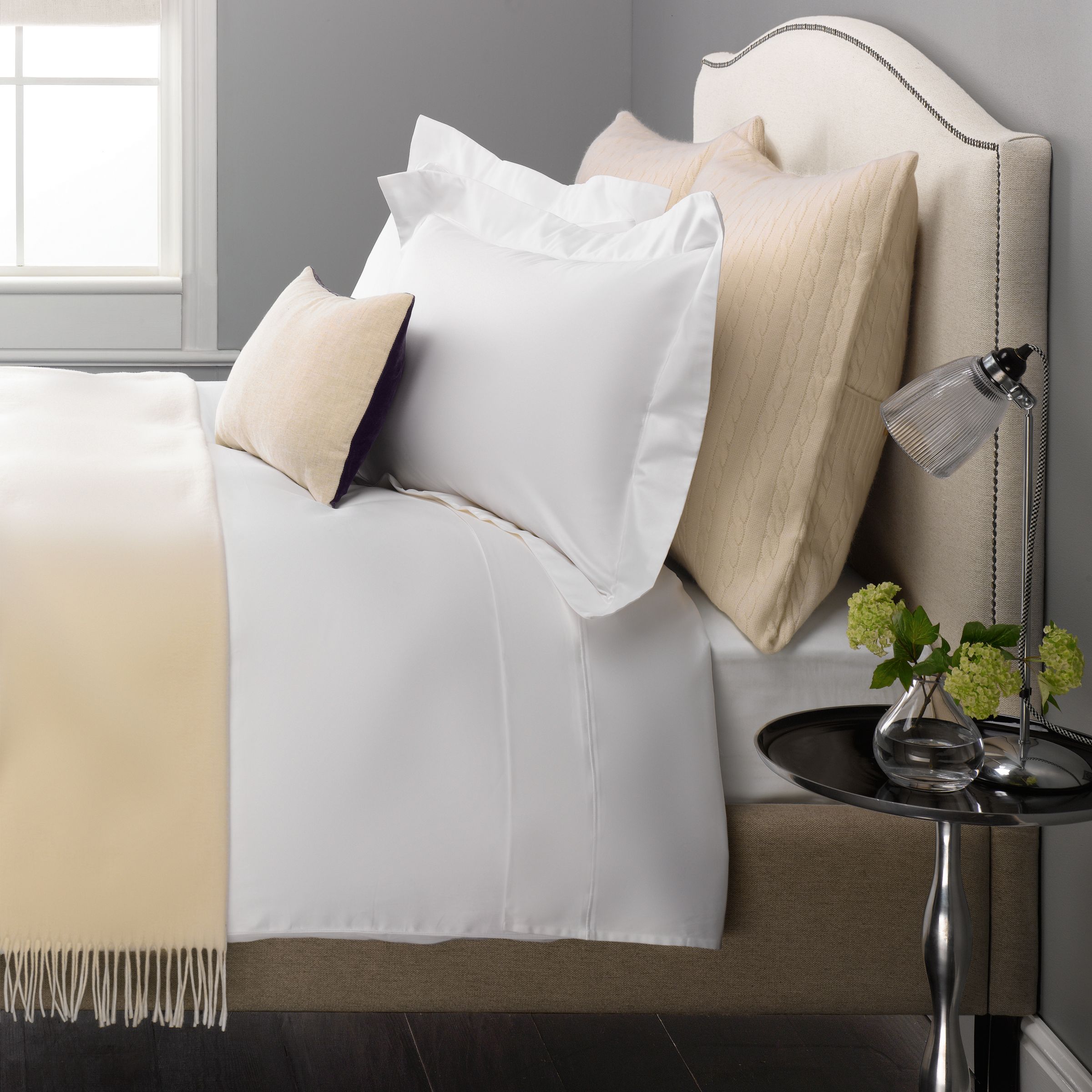 John Lewis Genuisa Duvet Covers, White