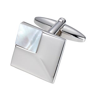 John Lewis Mother of Pearl Square Cufflinks,