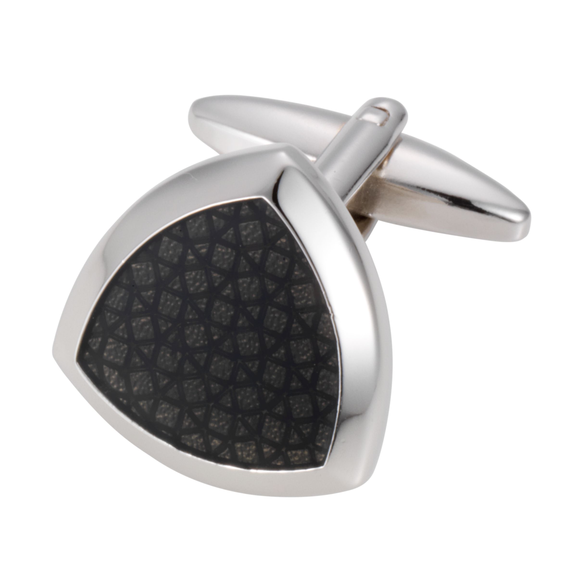 John Lewis Triagular Cufflinks, Black, One size