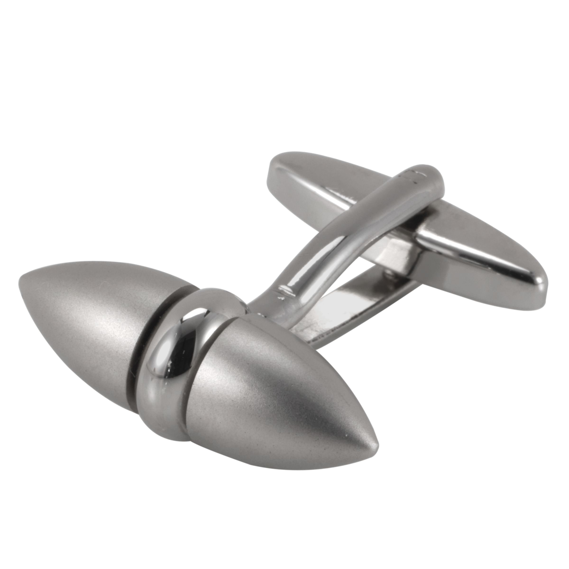 John Lewis Brushed Steel Bullet Cufflinks,