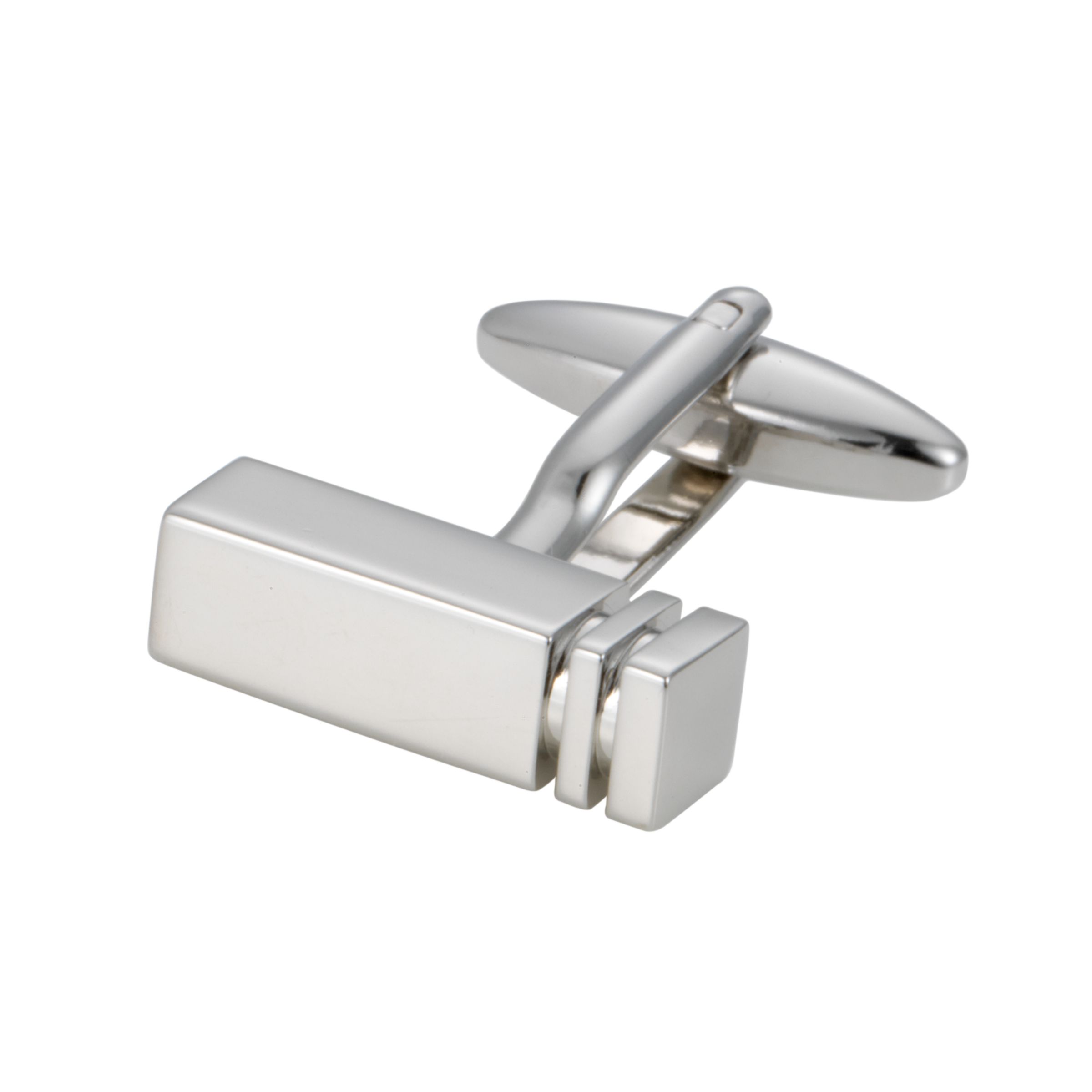 John Lewis Engraved Rectangular Cufflinks,