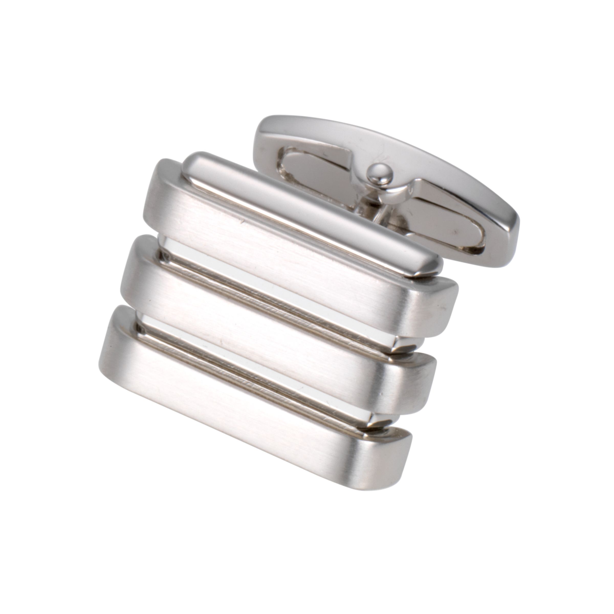 Square Mile Ridge Square Cufflinks, Metallics