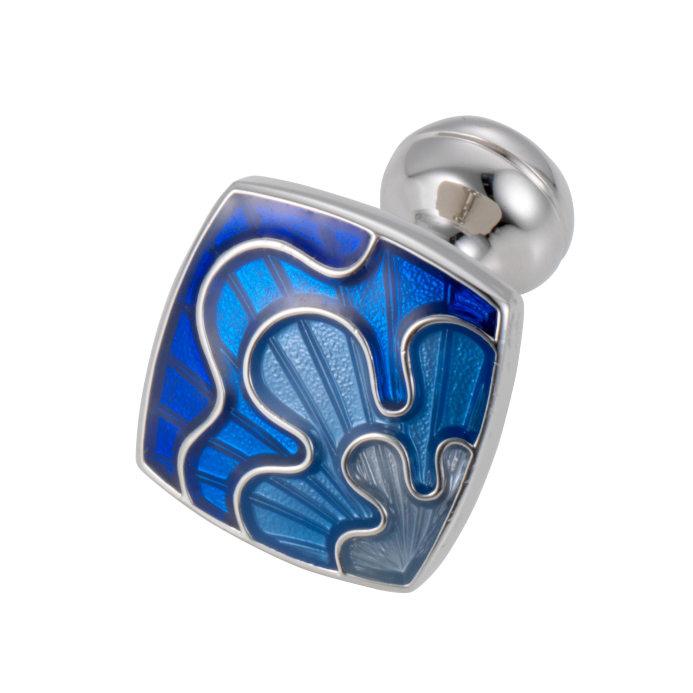 Square Mile Square Flower Cufflinks, Blue