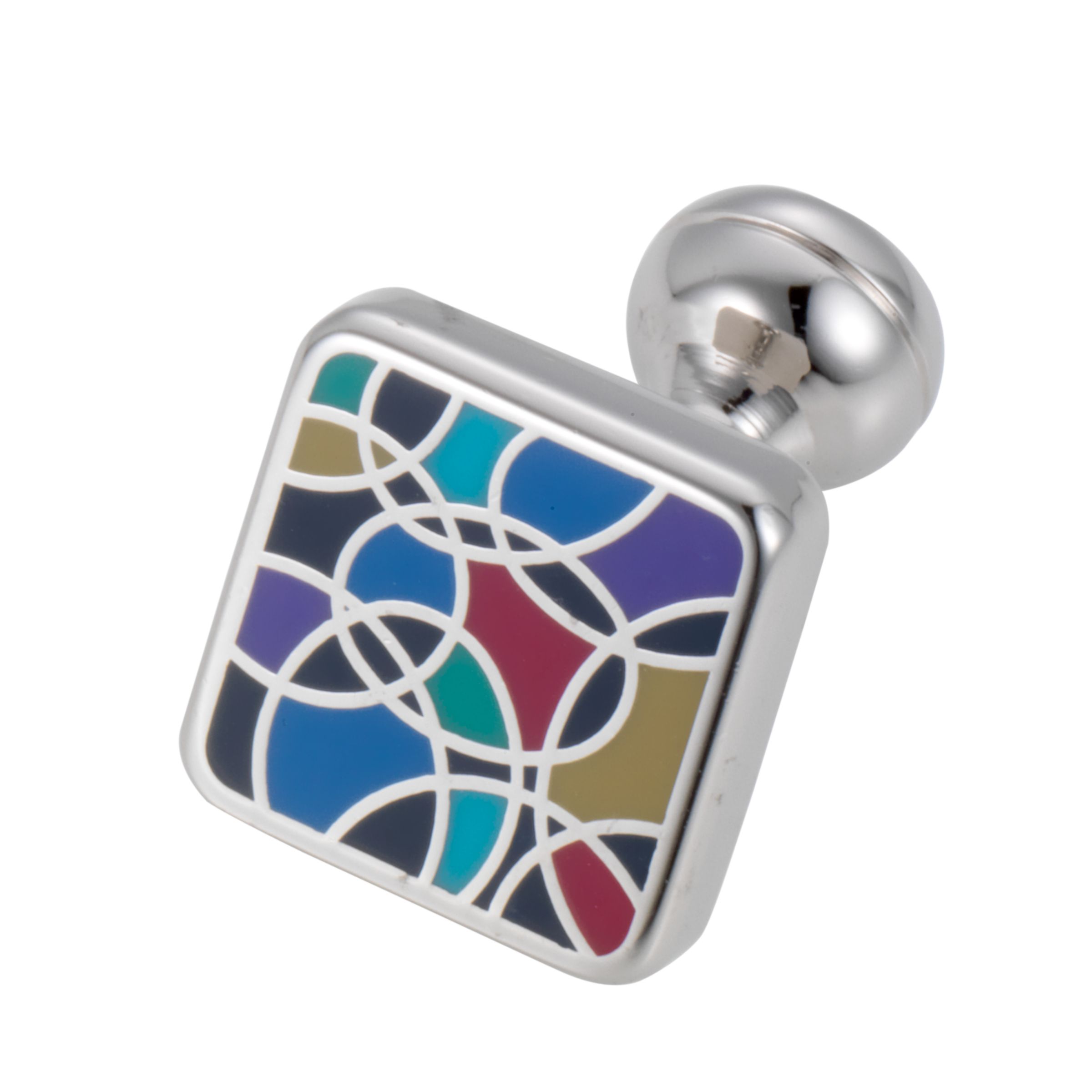 Square Mile Square Cufflinks, Multicoloured