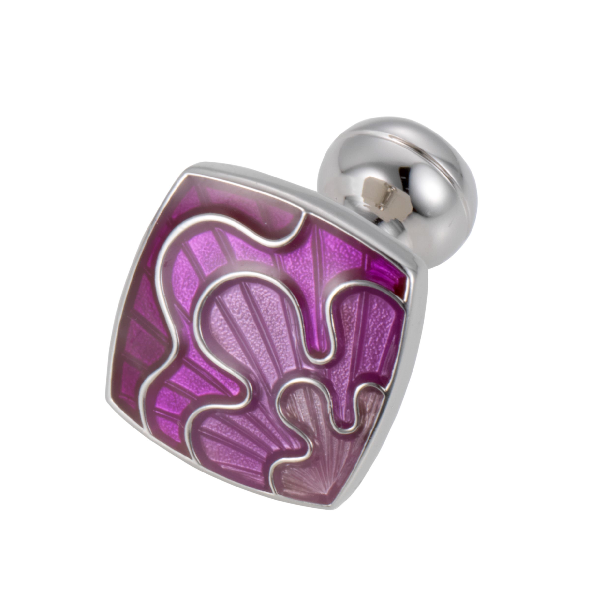 Square Mile Square Purple Flower Cufflinks, Purple