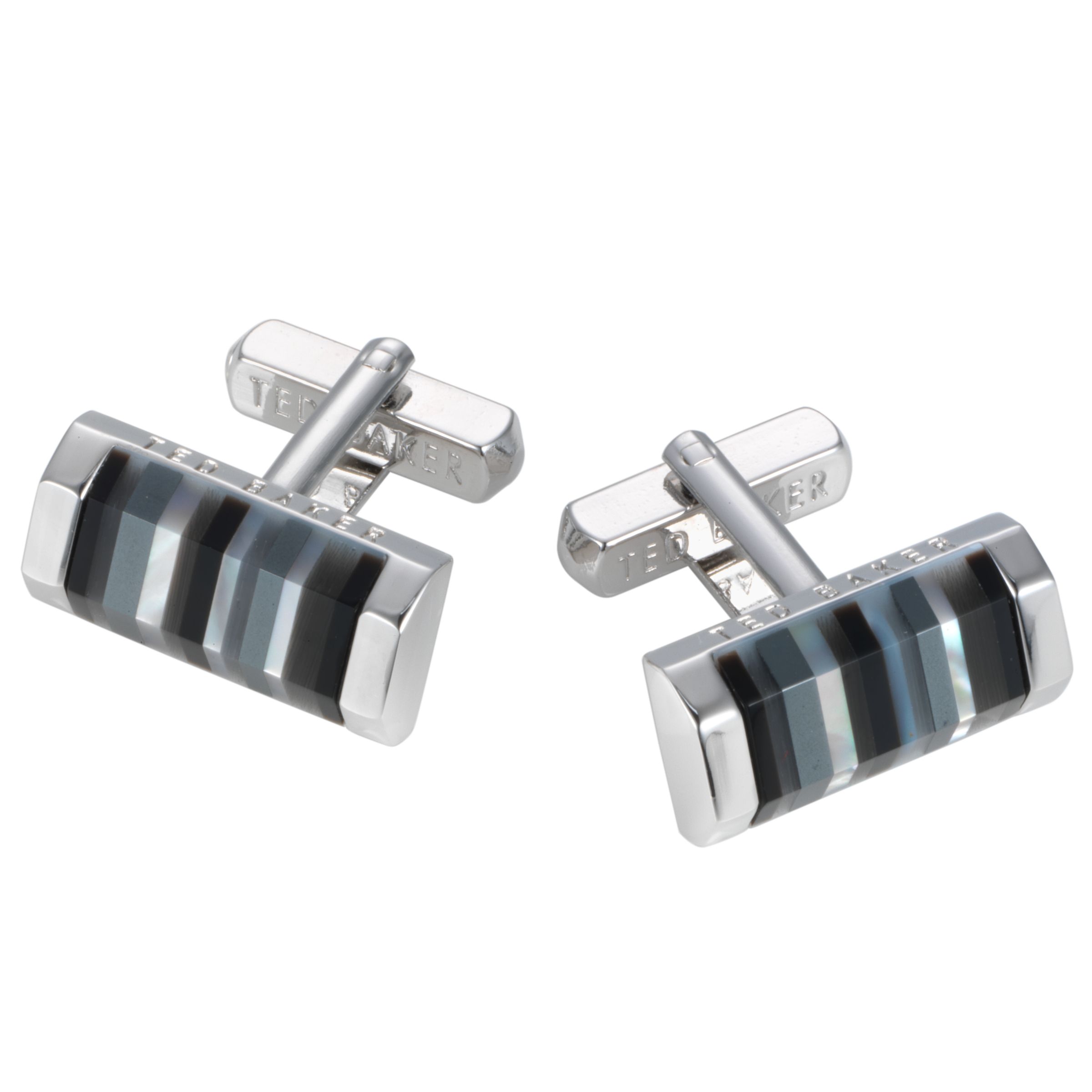 Ted Baker Stripe Oblong Cufflinks, Black, One size