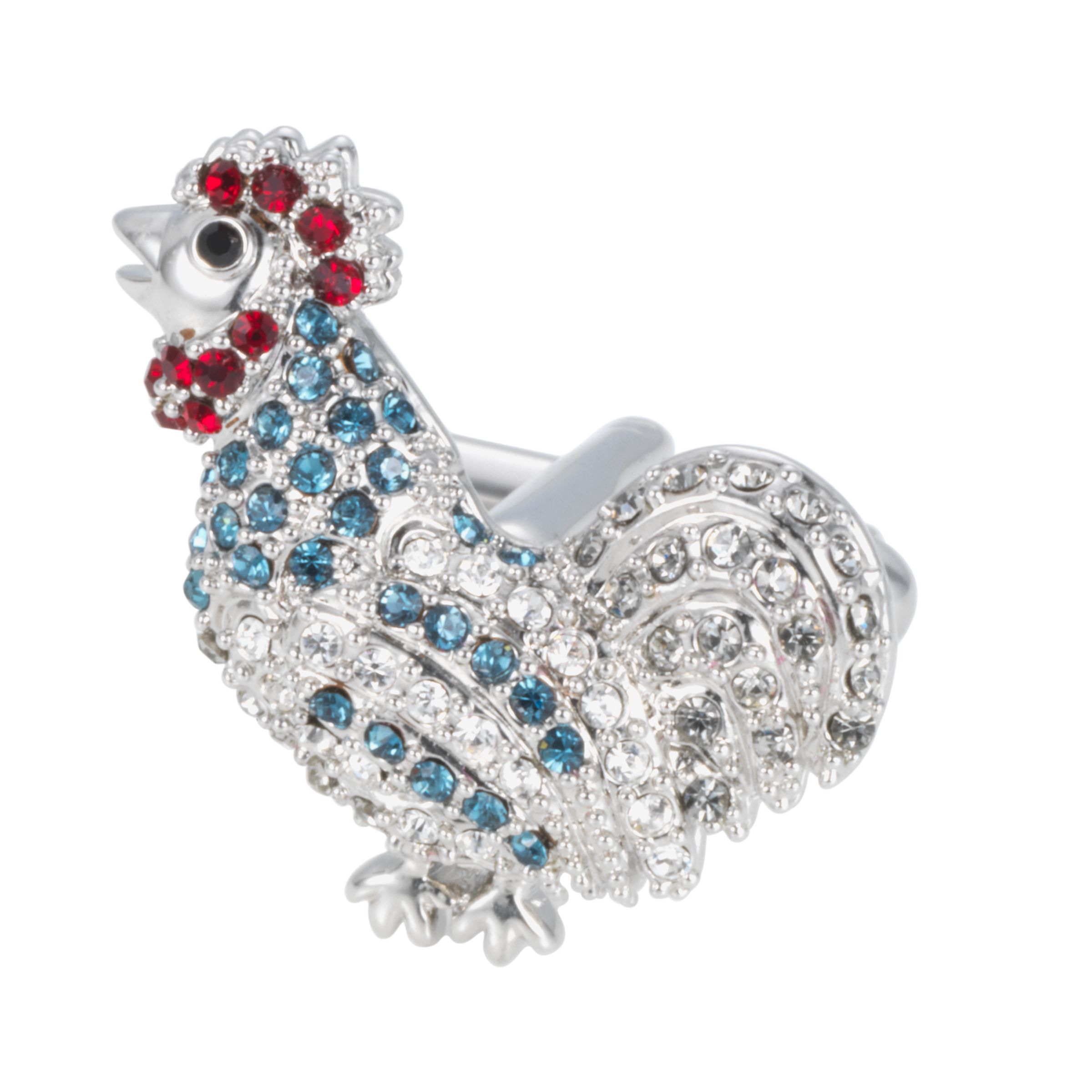 Simon Carter Crystal Cockerell Cufflinks, Blue/red