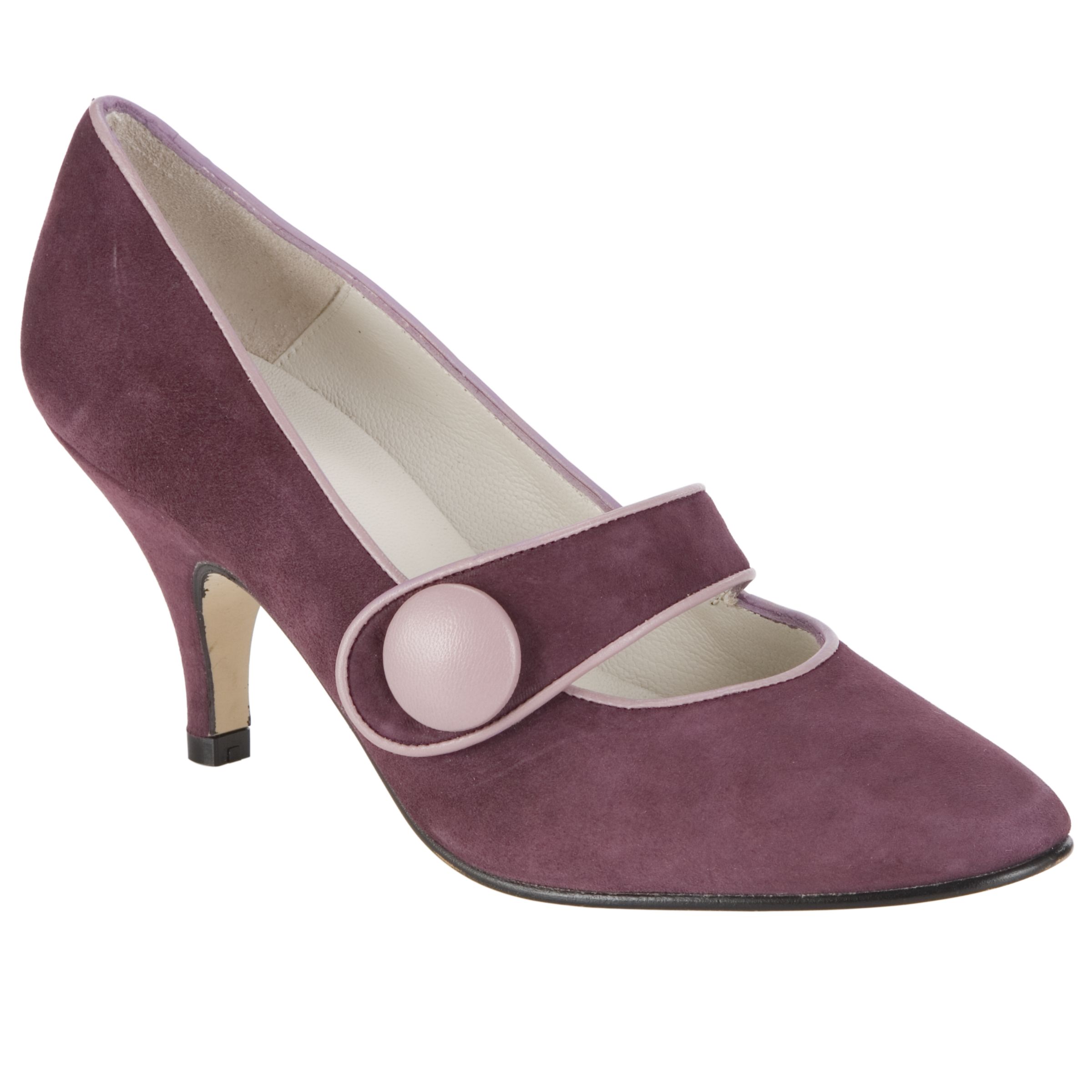 John Lewis Goya Suede Strap Court Shoes  Dusky Pink  4