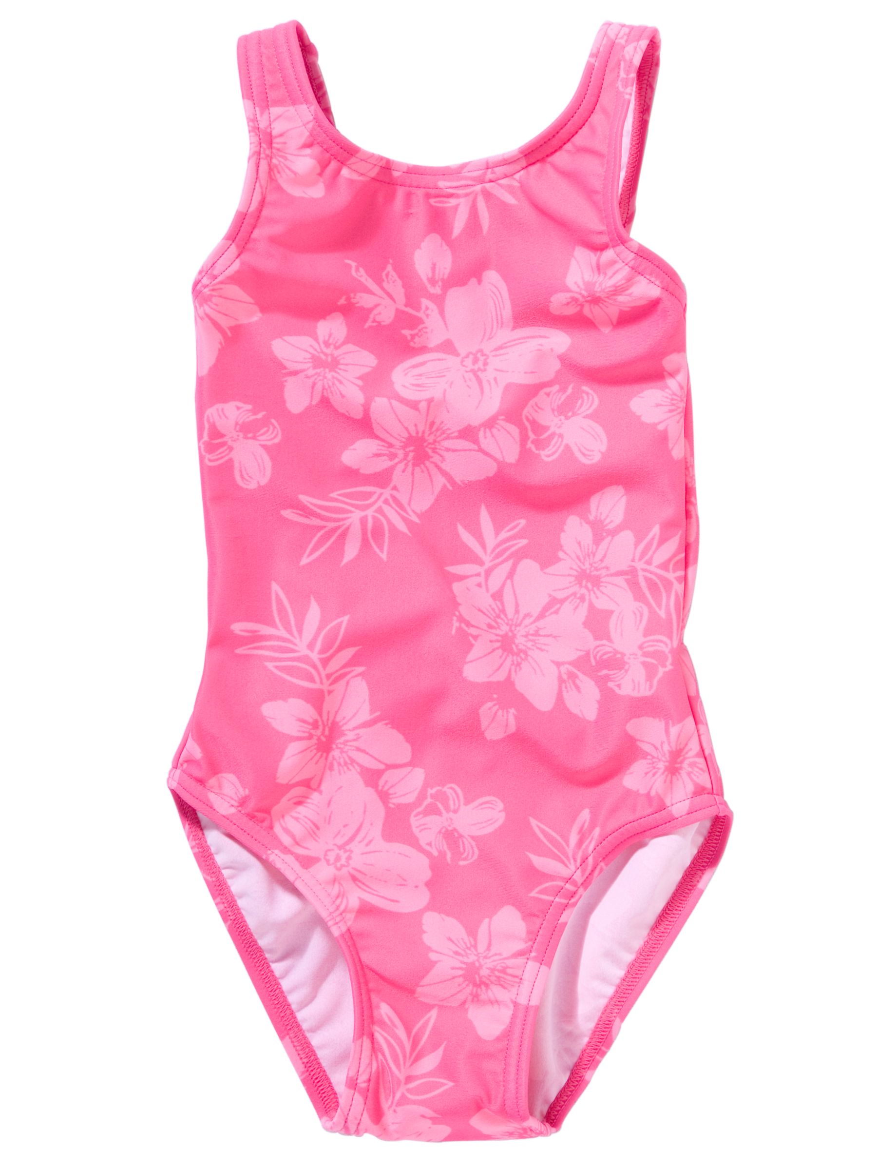 John Lewis Girl Floral Print One-Piece Swimsuit,