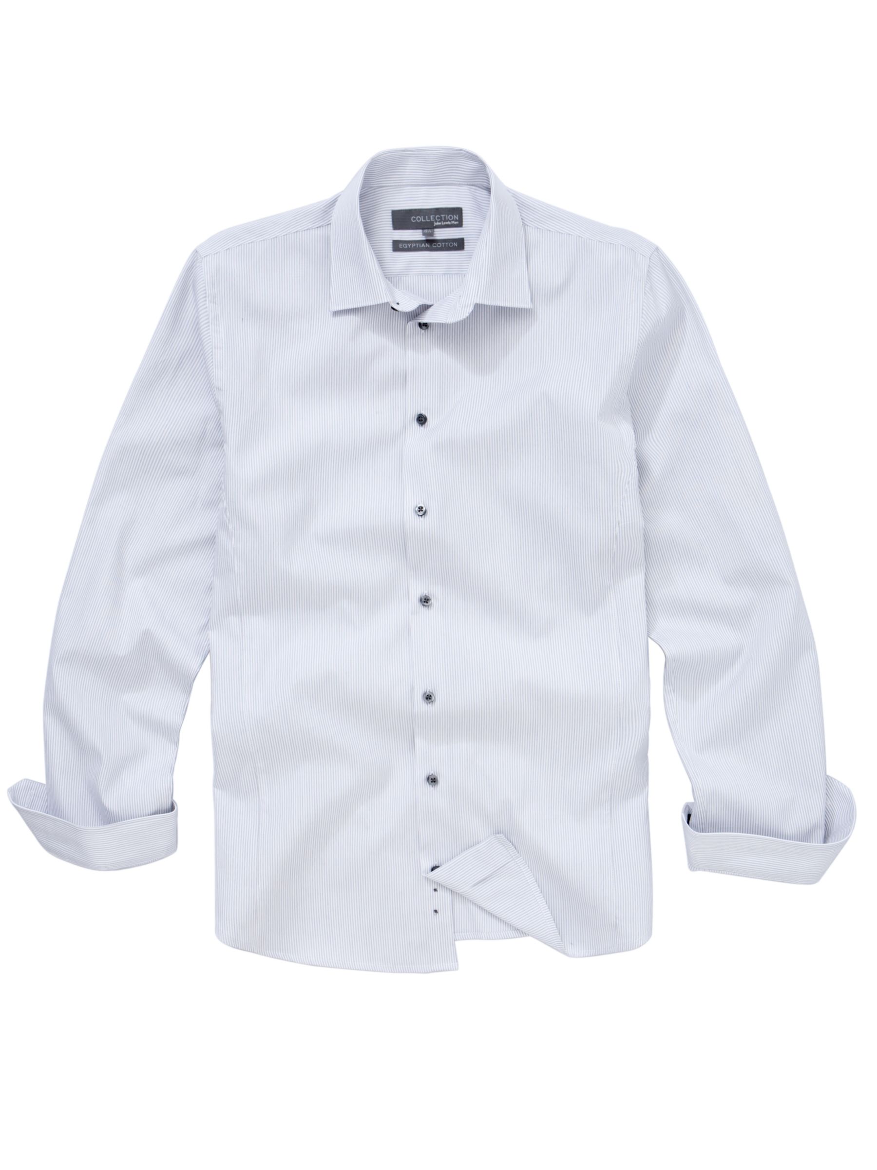 COLLECTION, John Lewis Men Stripe Shirt, Grey, 16