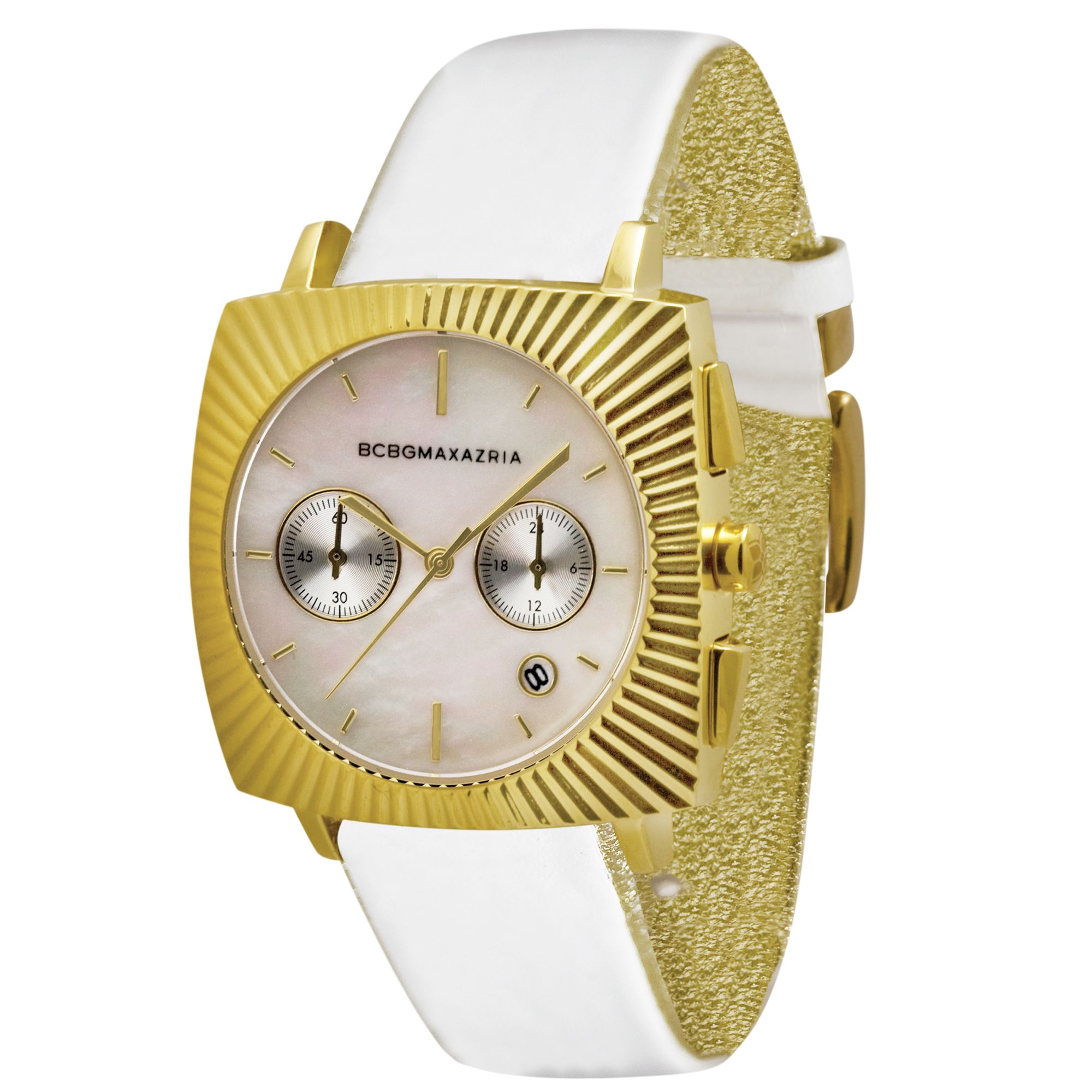 BCBG Max Azria BG6248 Women's Gold Square Dial Strap Watch at John Lewis