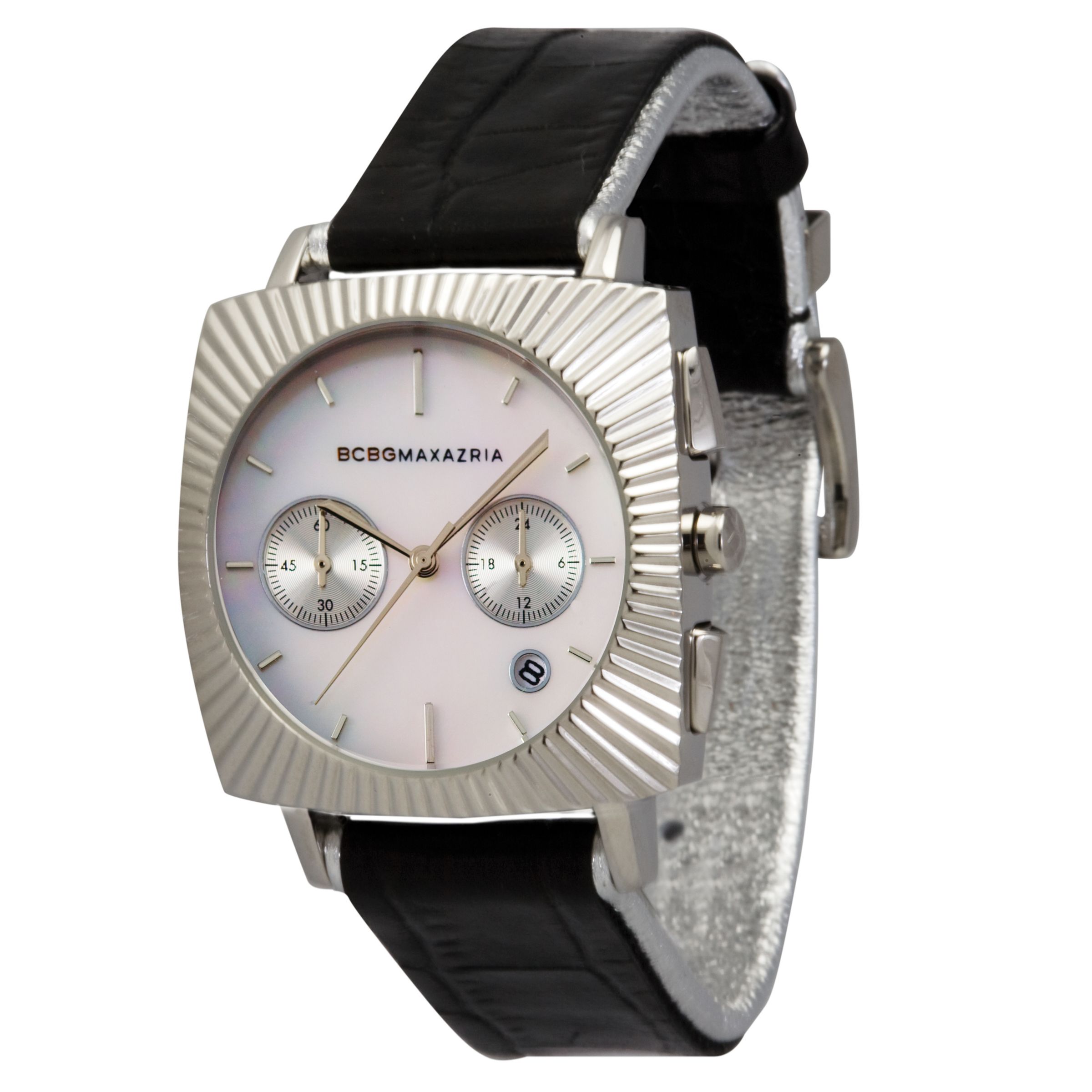 BCBG Max Azria BG6249 Womens Square Dial Black Strap Watch