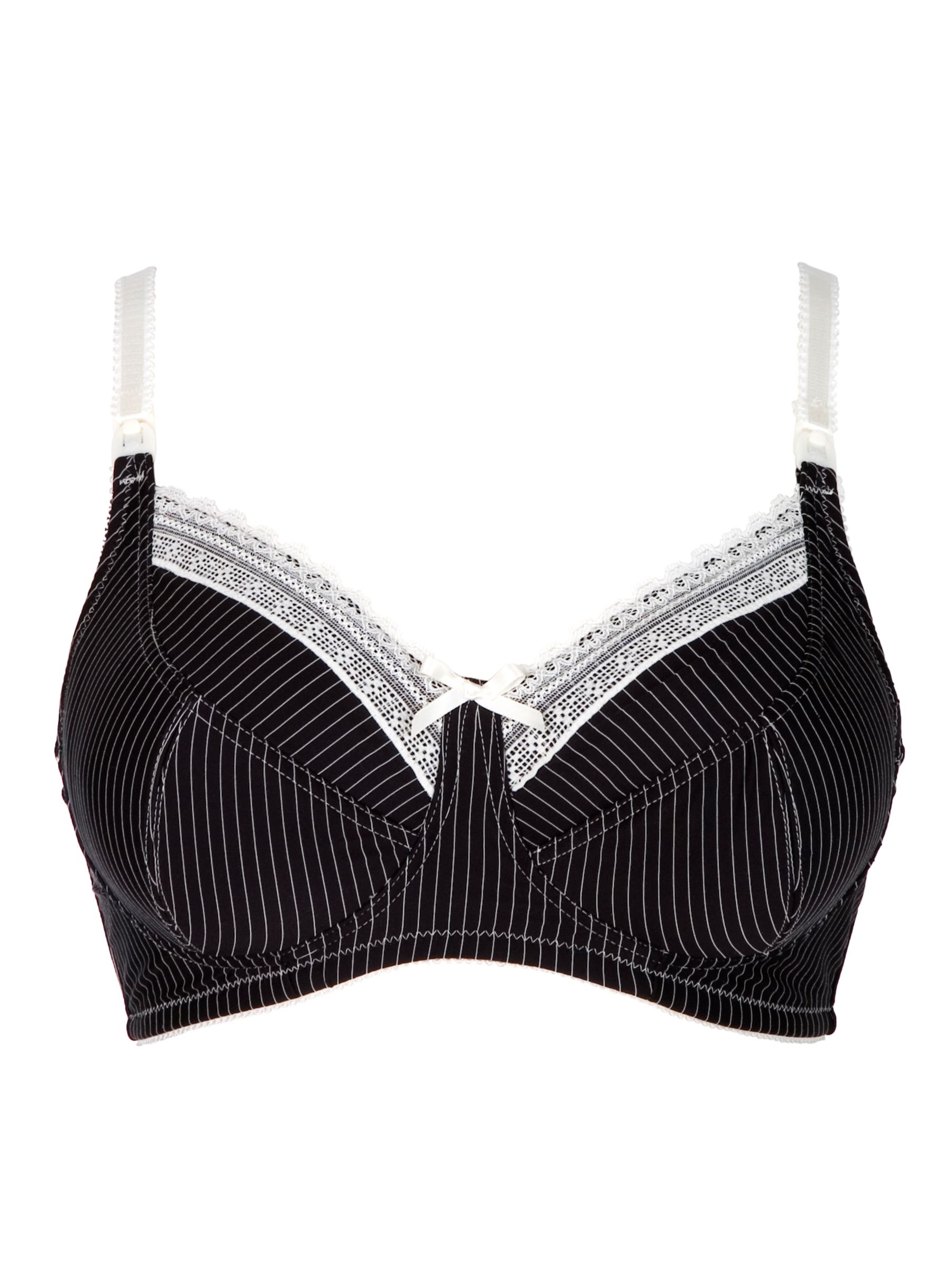 Pinstripe Nursing Bra, Black