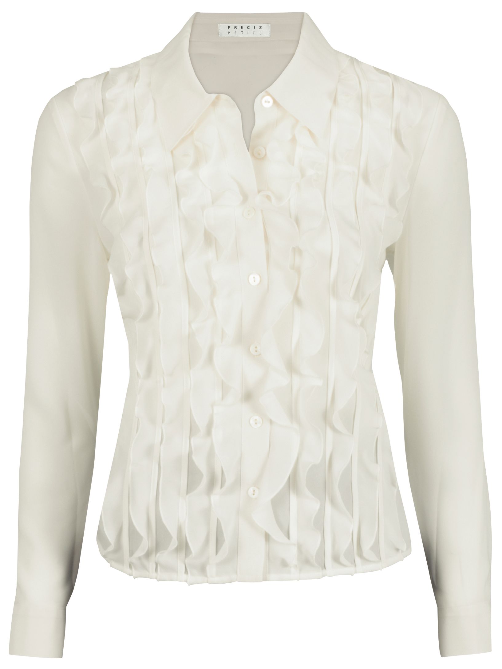 Frill Front Blouse, Ivory, 8