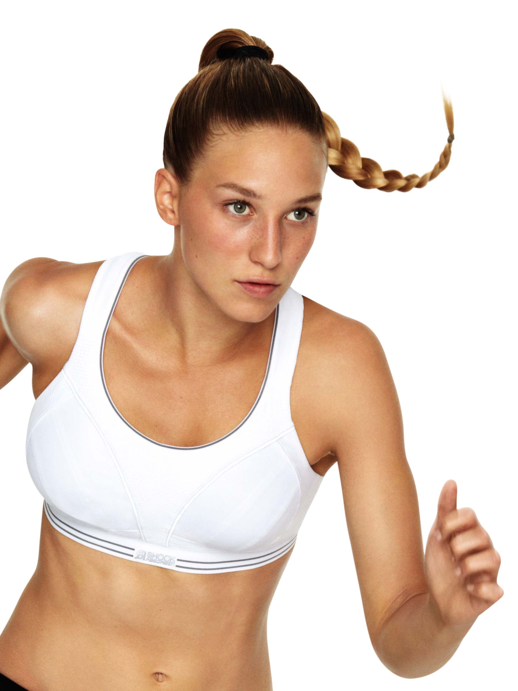 Shock Absorber Run Sports Bra, White/Silver