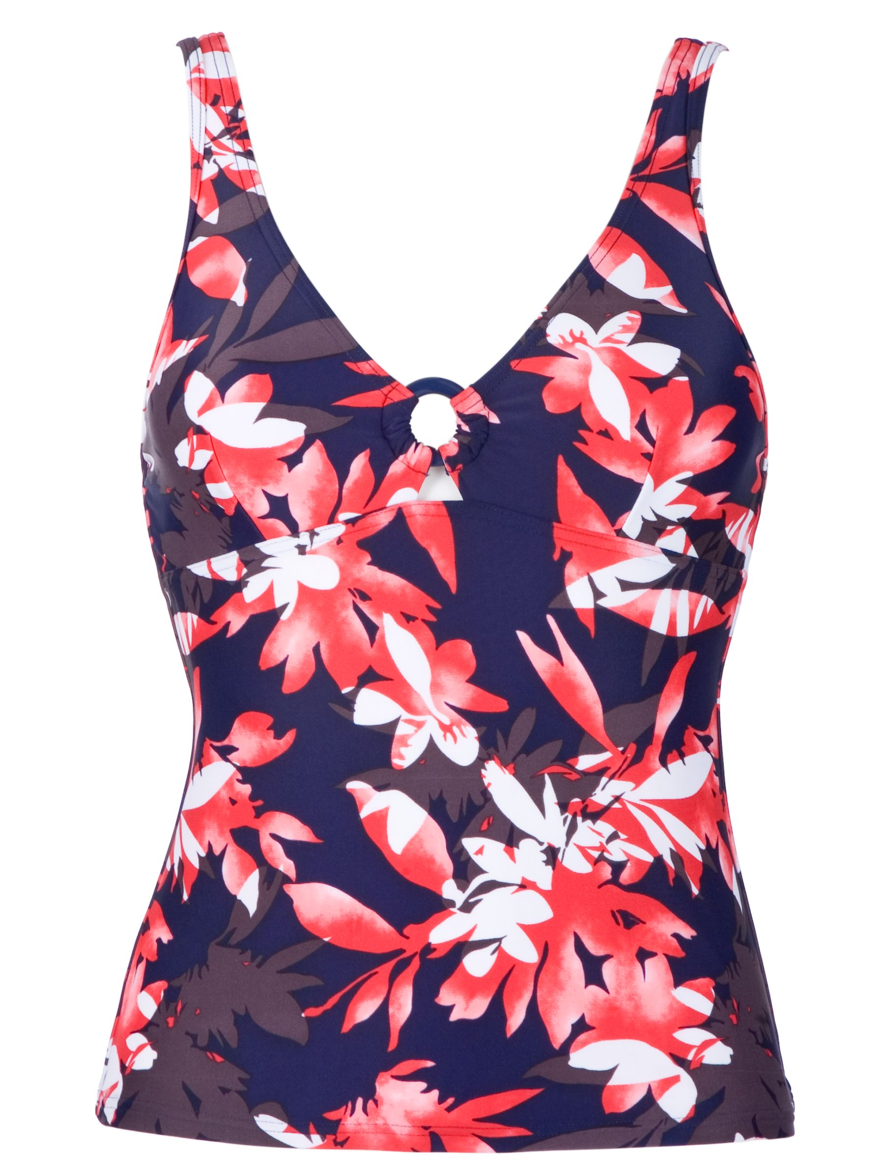 John Lewis Palms Tankini Top, Blue Multi