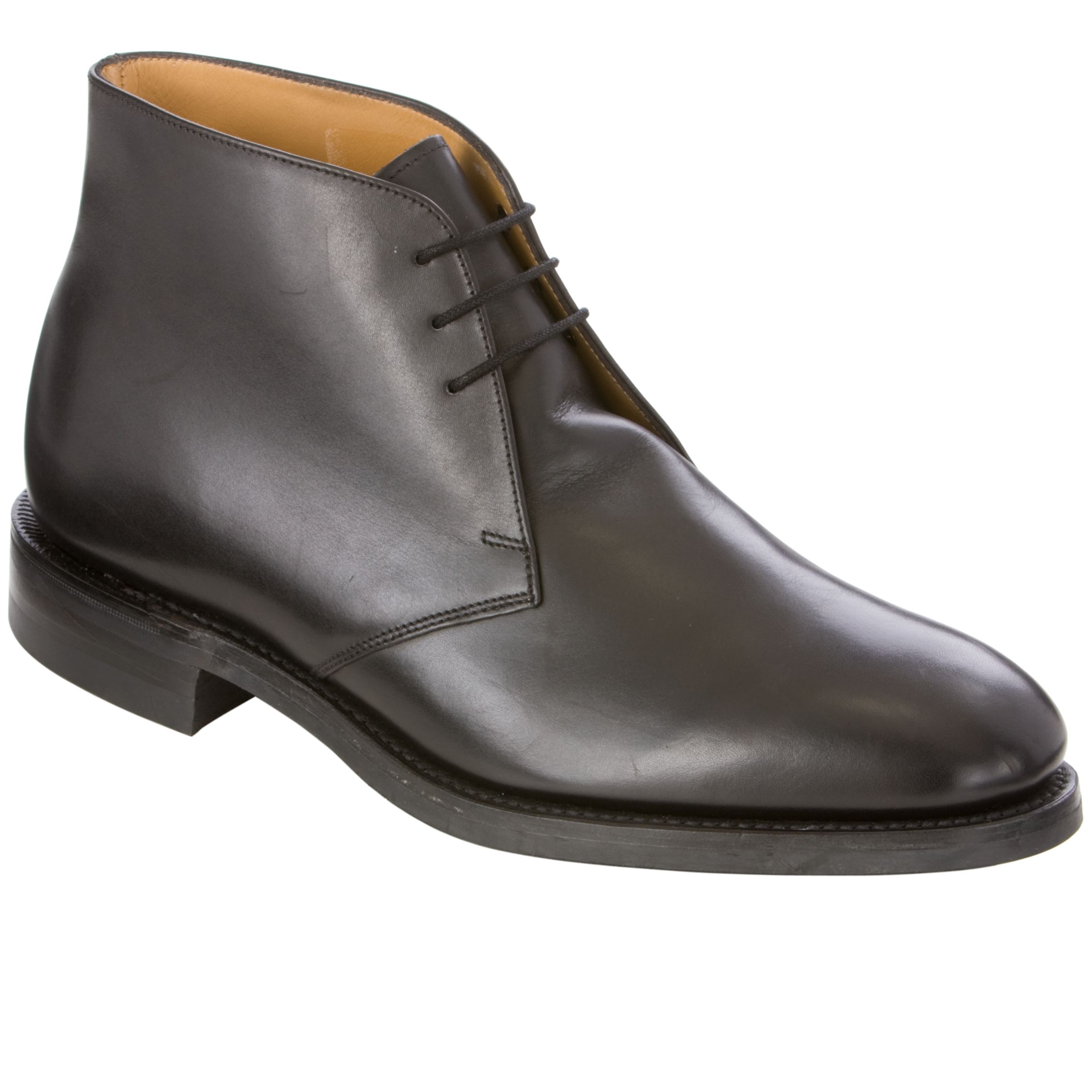 Loake Kempton Leather Chukka Boots, Black at John Lewis