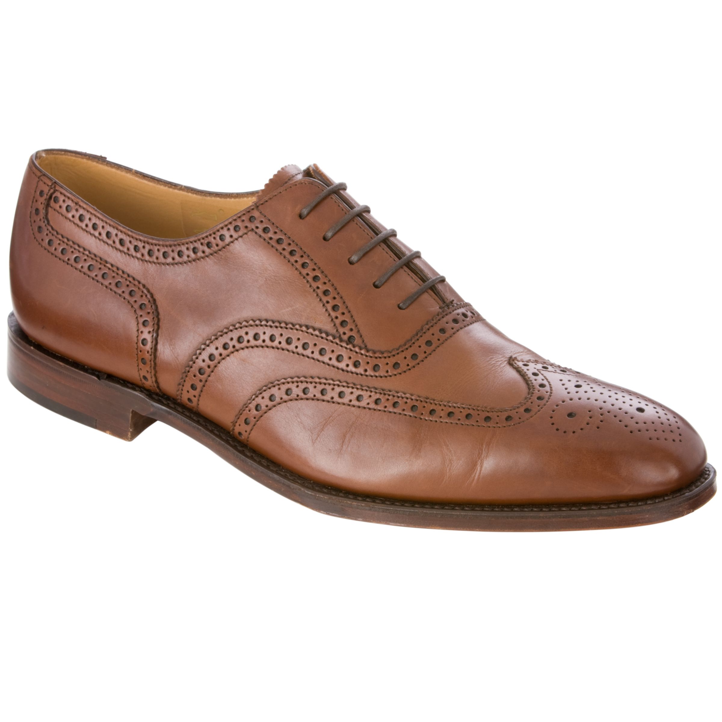 Loake Buckingham Leather Brogue Shoes, Hazelnut at John Lewis