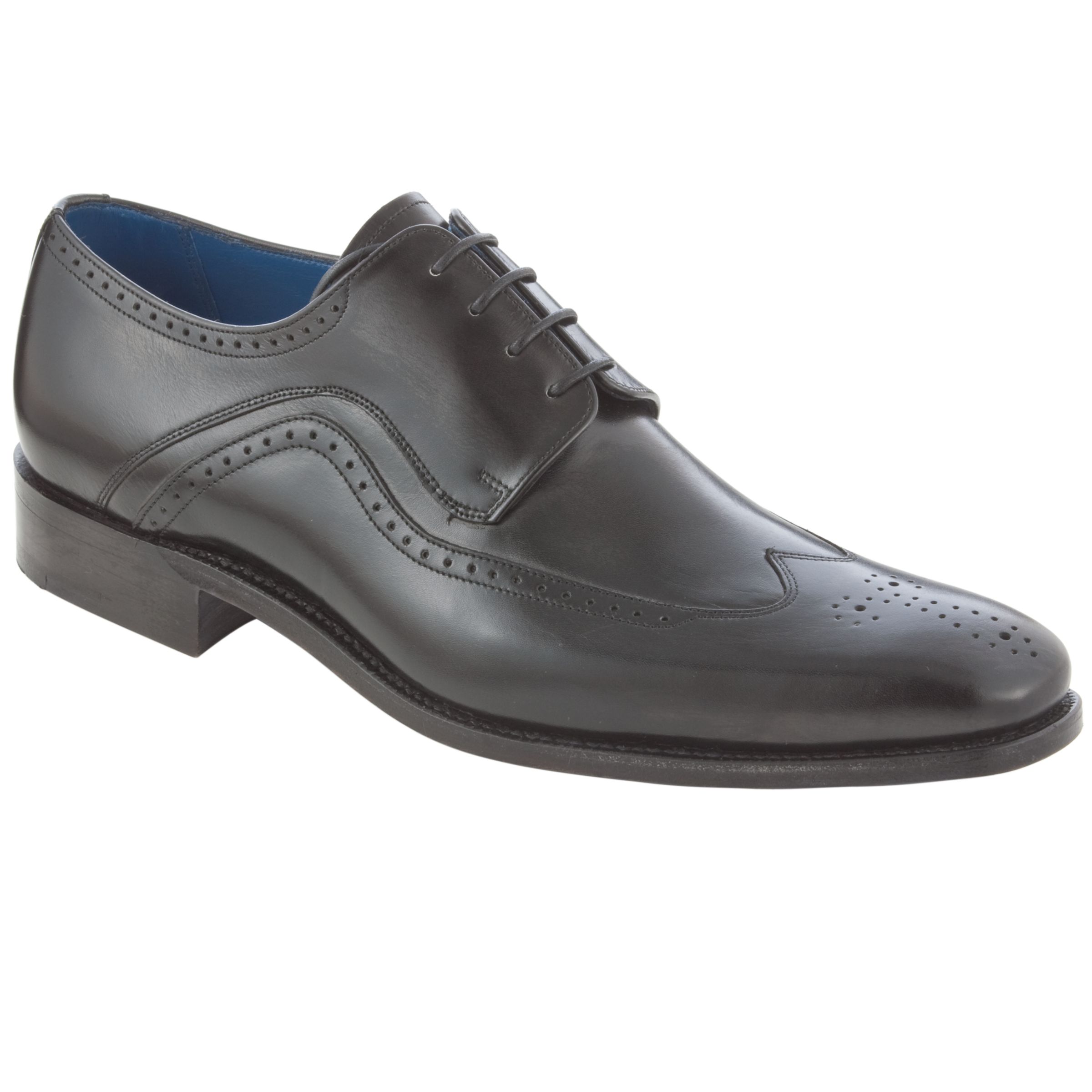 Barker Matt Leather Lace Up Shoes, Black at John Lewis