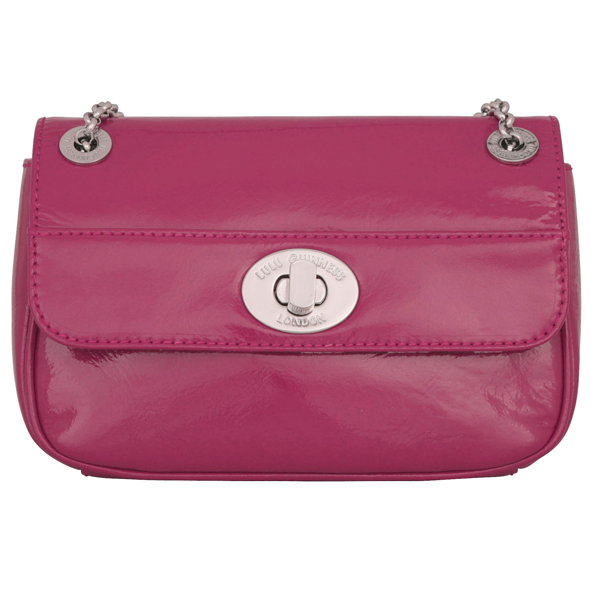 Lulu Guinness Anna Quilted Lips Across Body Bag, Raspberry Patent