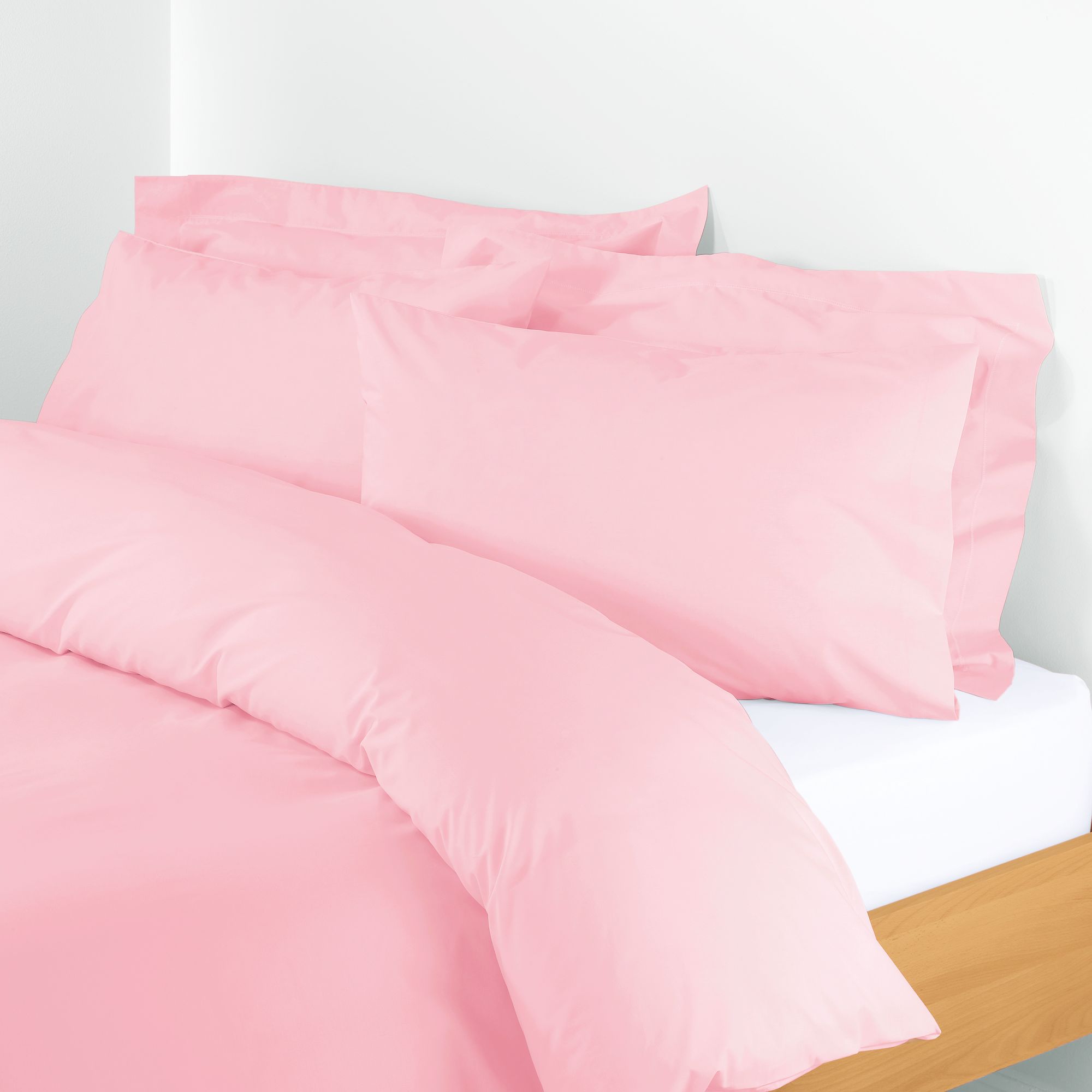 John Lewis Flannelette Duvet Cover Set, Pink,