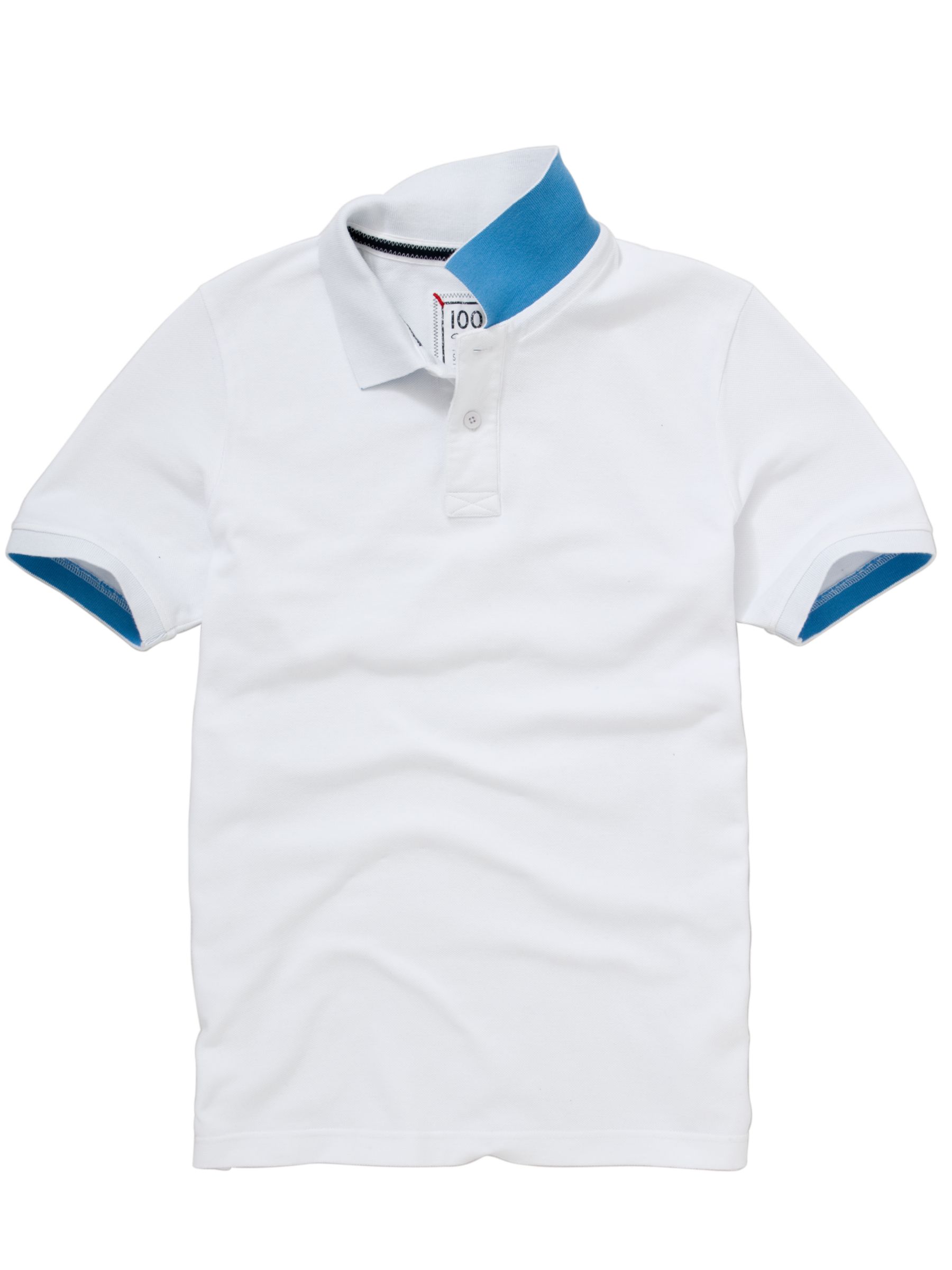 John Lewis Men Organic Cotton Piqu&eacute; Polo Shirt, White