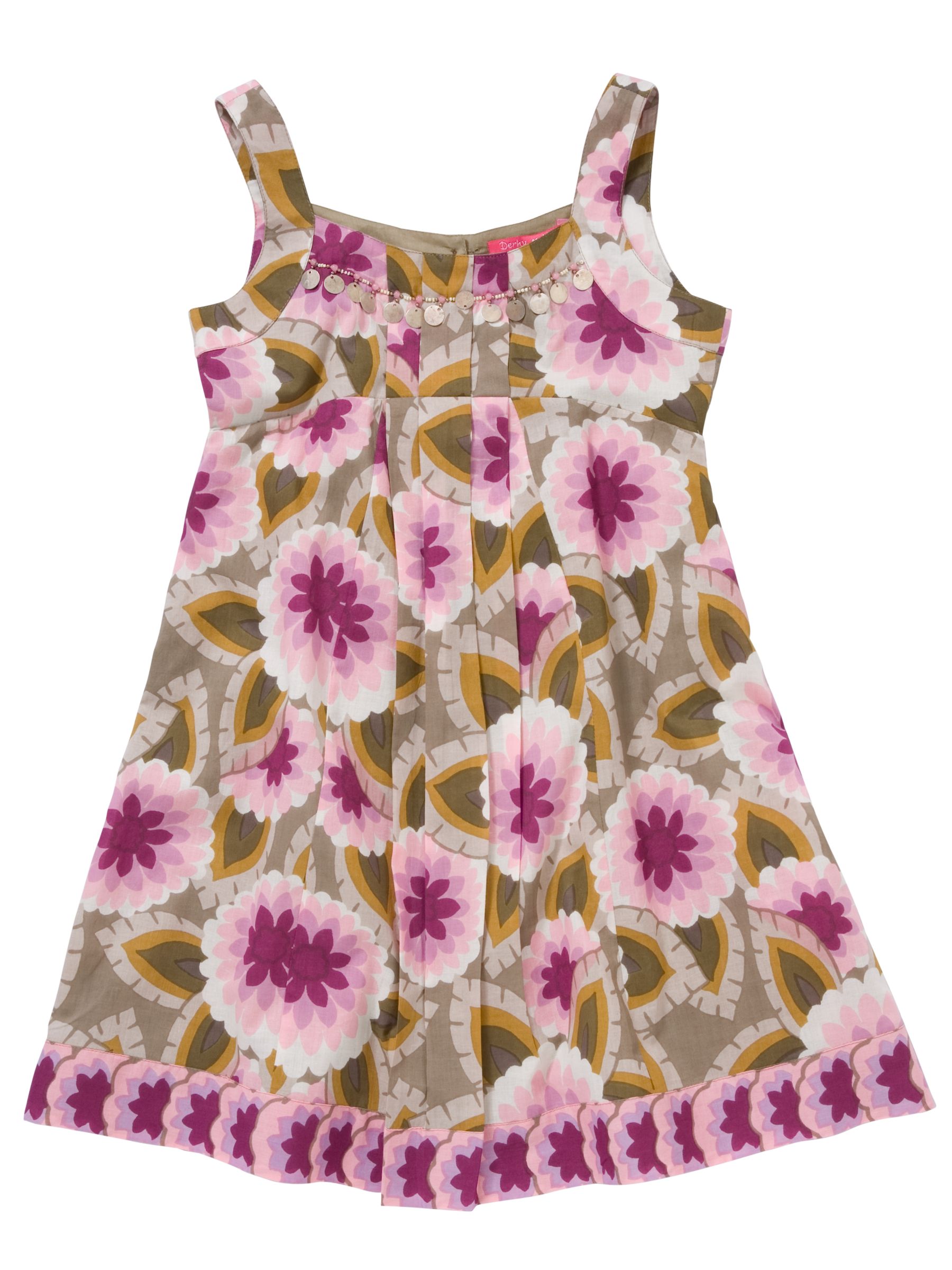 Derhy Abstract Flower Print Dress Green