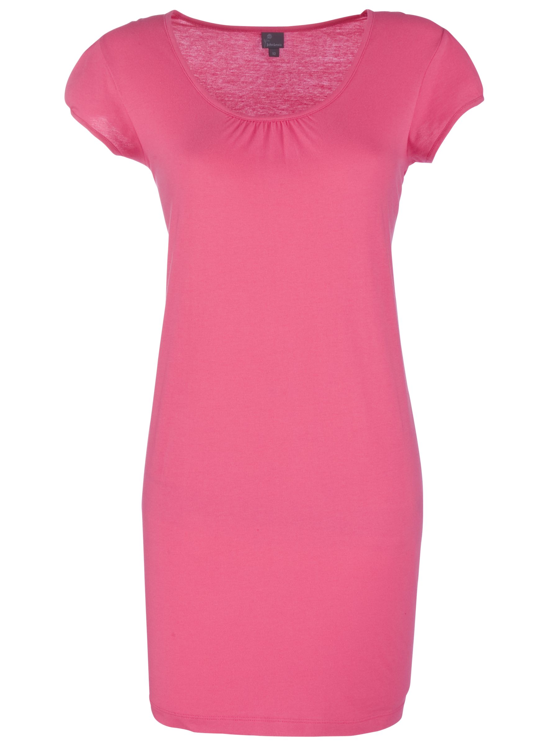 John Lewis Women Mia Cotton Jersey Nightdress, Pink Lemonade
