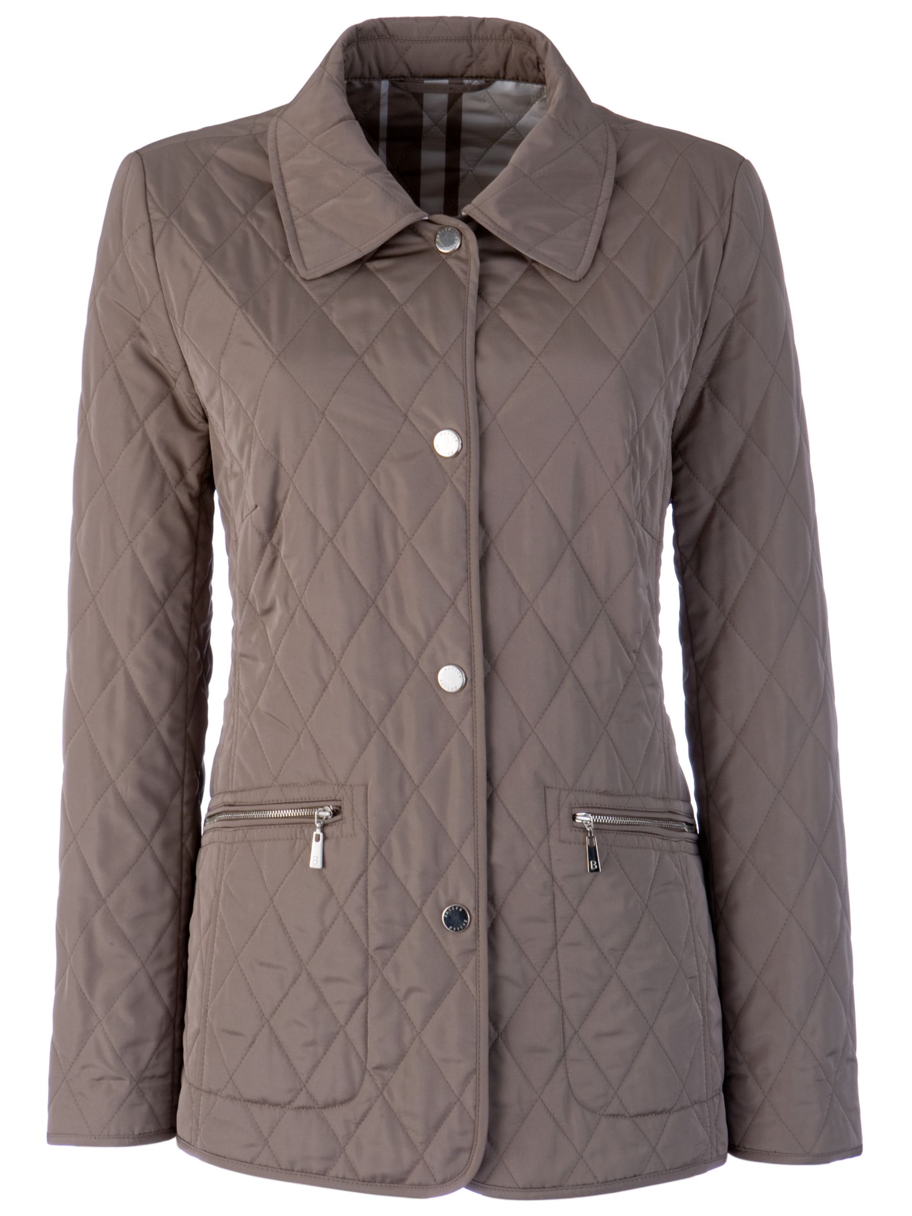 Basler Pop Stud Quilted Jacket, Mink, 12 at John Lewis