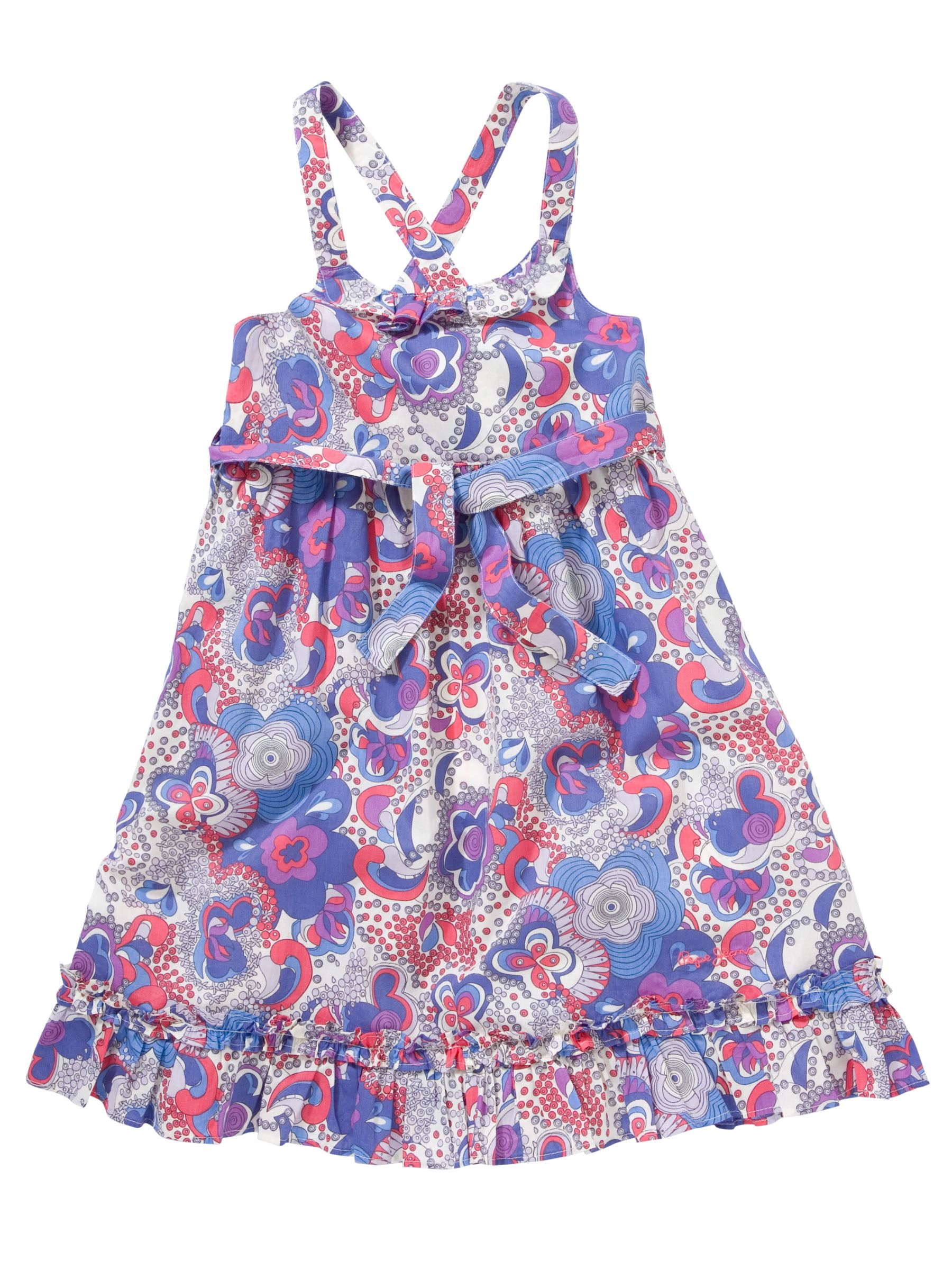 Pepe Jeans Floral Print Dress Blue