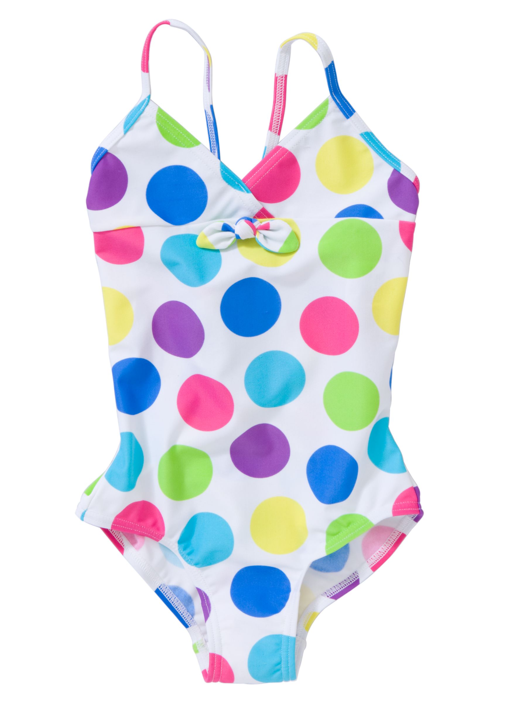 John Lewis Girl Polka Dot One-Piece Swimsuit,