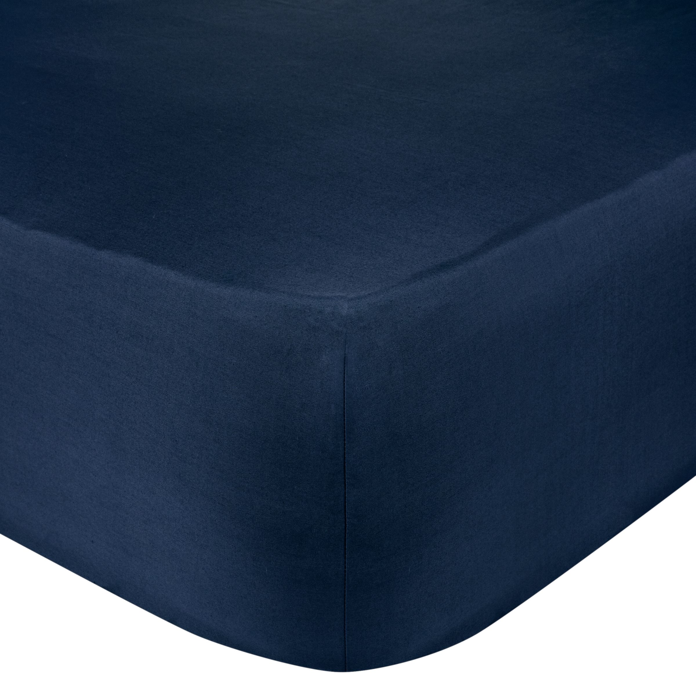 John Lewis Polycotton Percale Fitted Sheet, Marine, Super Kingsize at John Lewis
