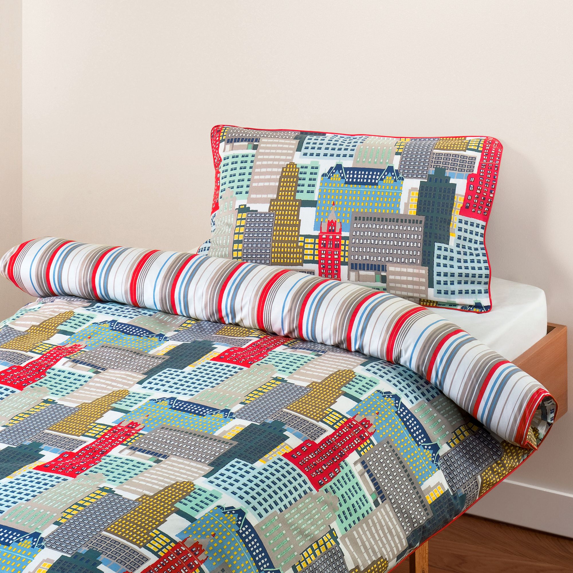 John Lewis Skyscrapers Duvet Cover Set, Multi,