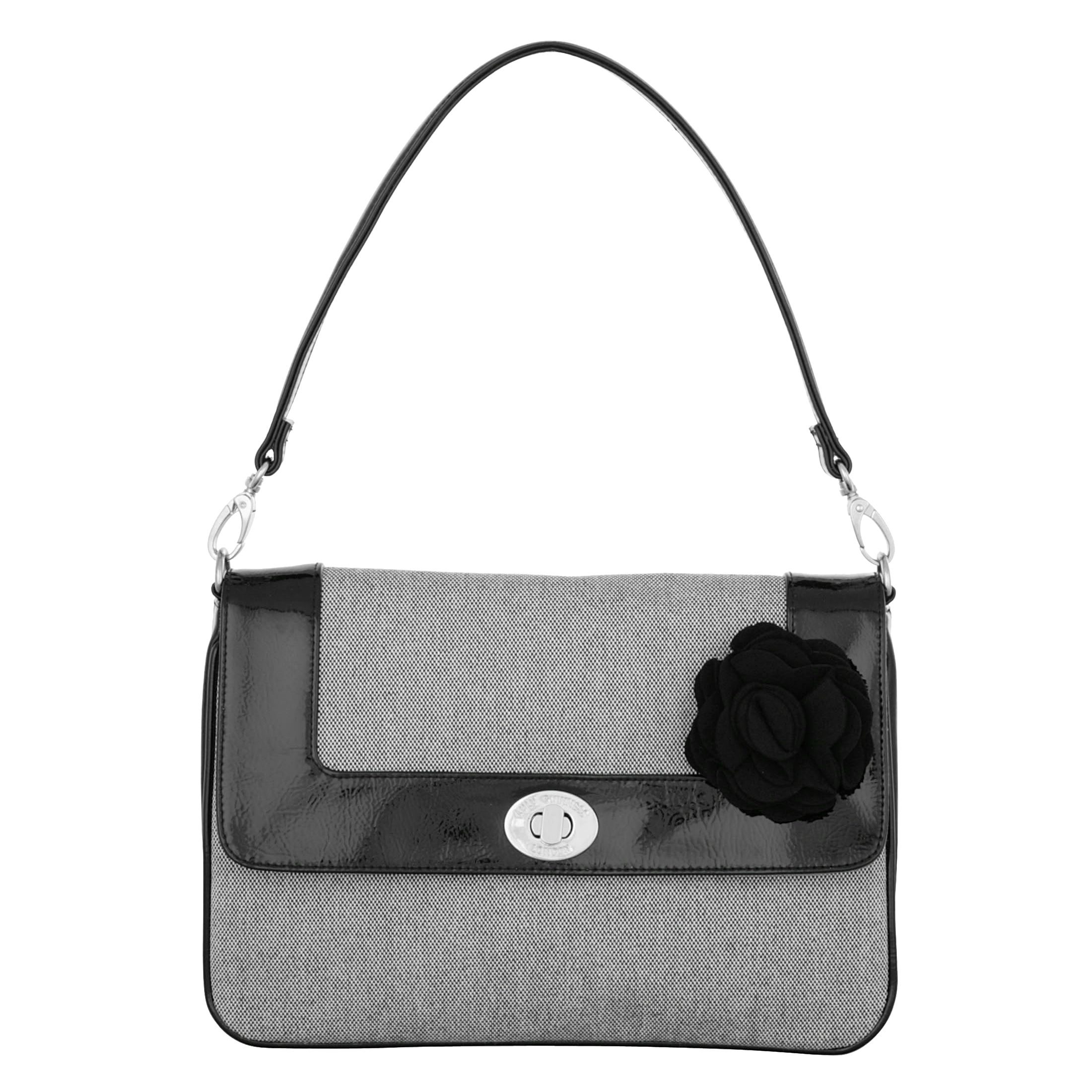 Lulu Guinness Textured Anna Shoulder Handbag, Black