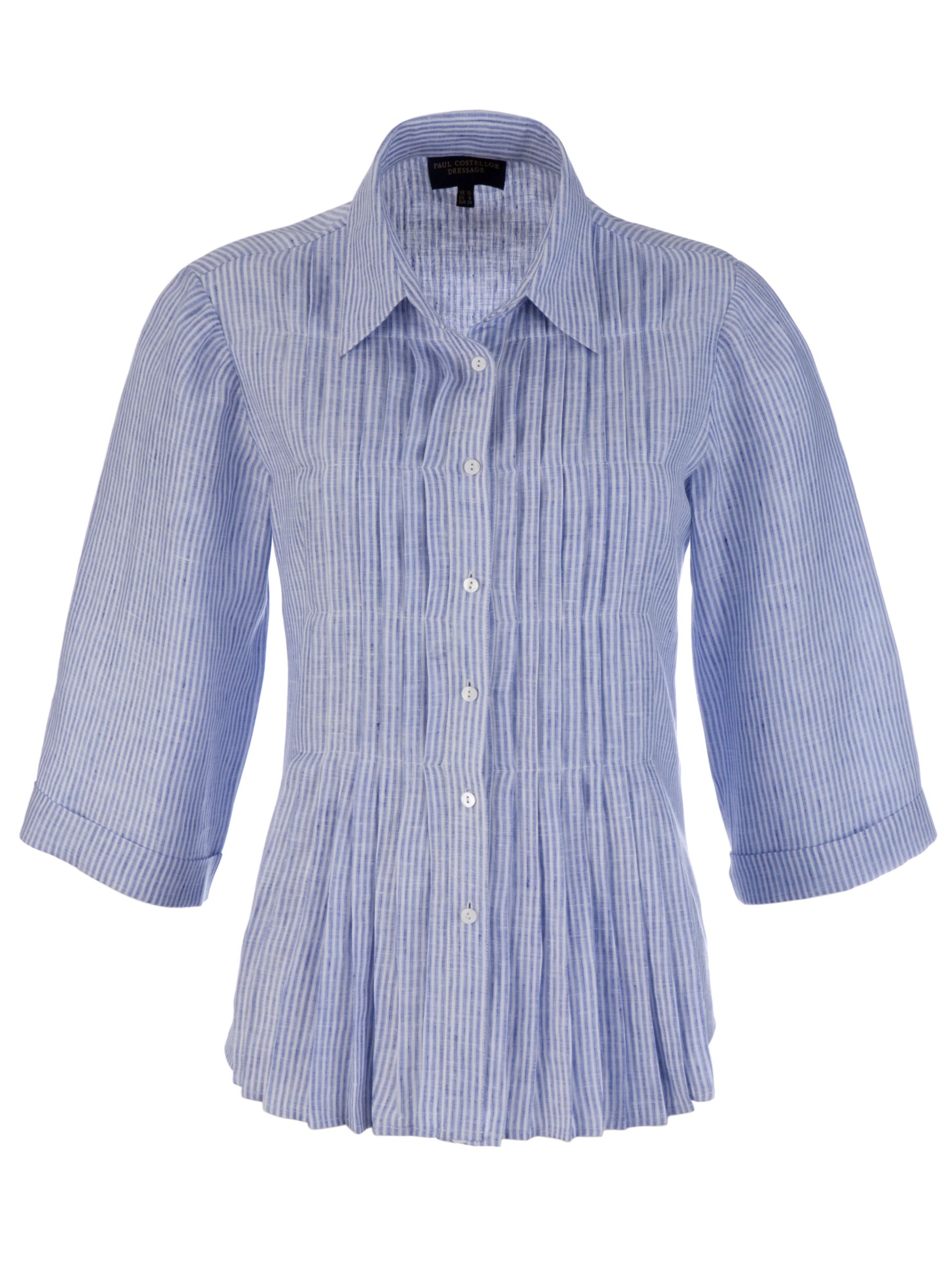 Stripe Chambray Linen Blouse,