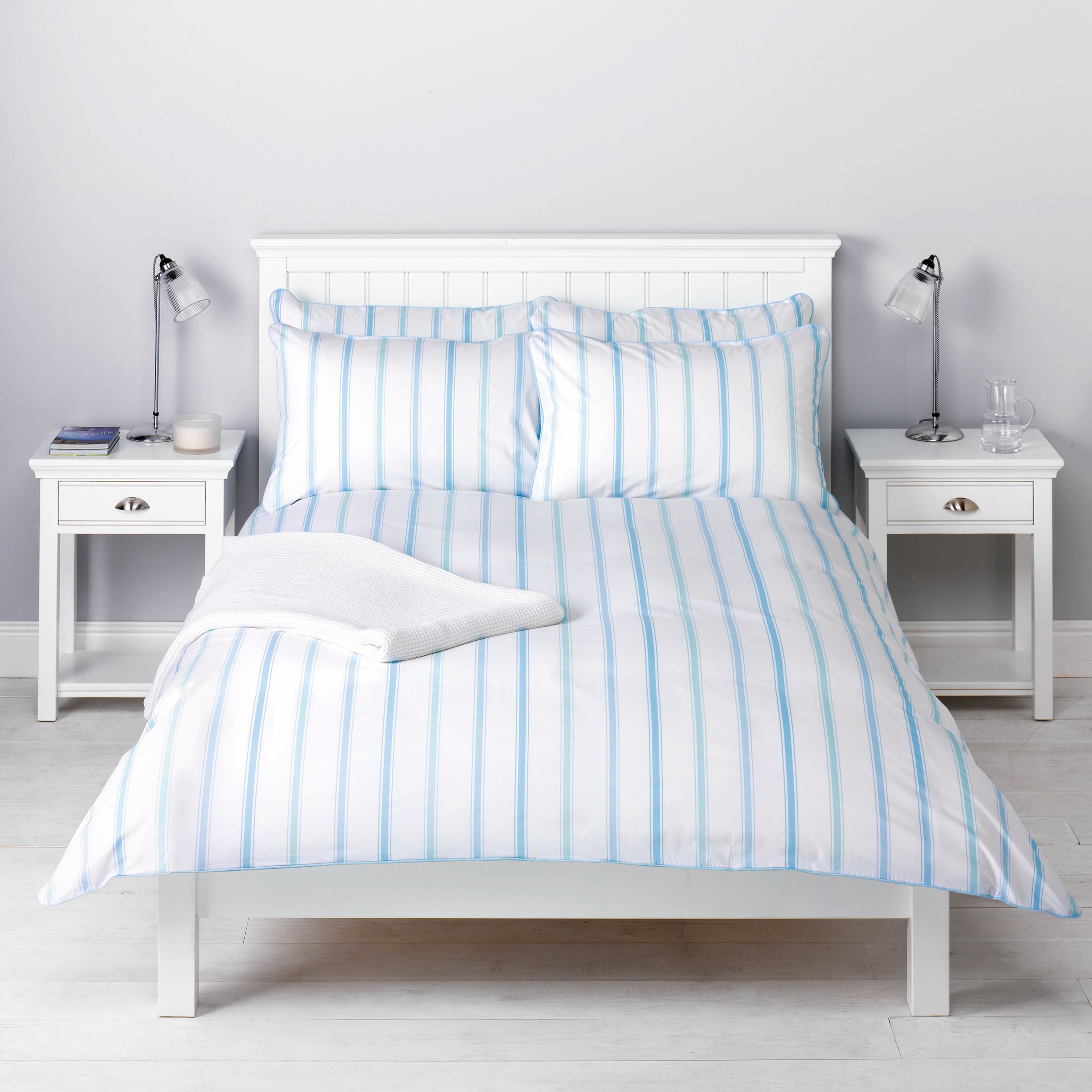 John Lewis Classic Stripe Duvet Covers, Blue