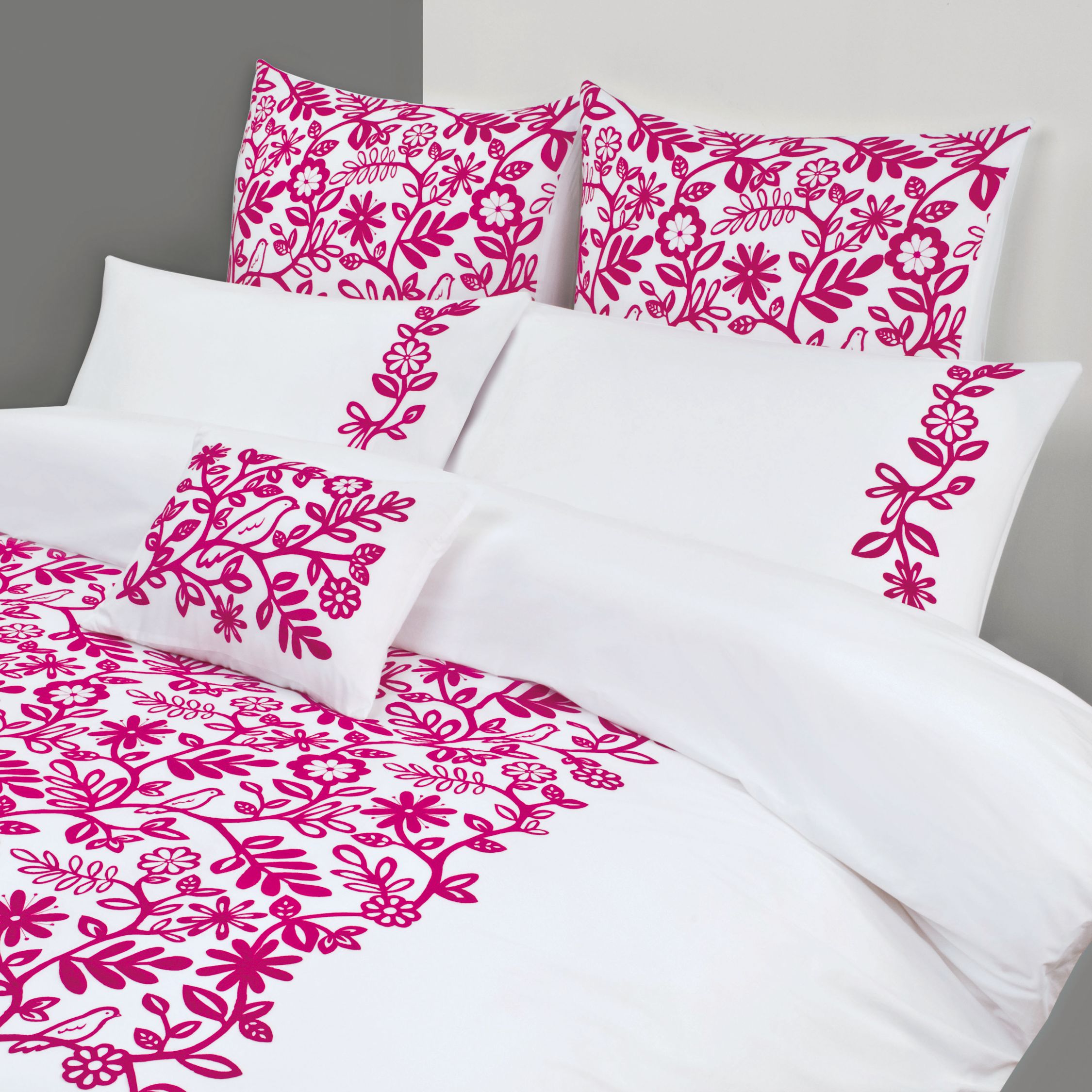 Silhouette Bird Duvet Covers, Pink