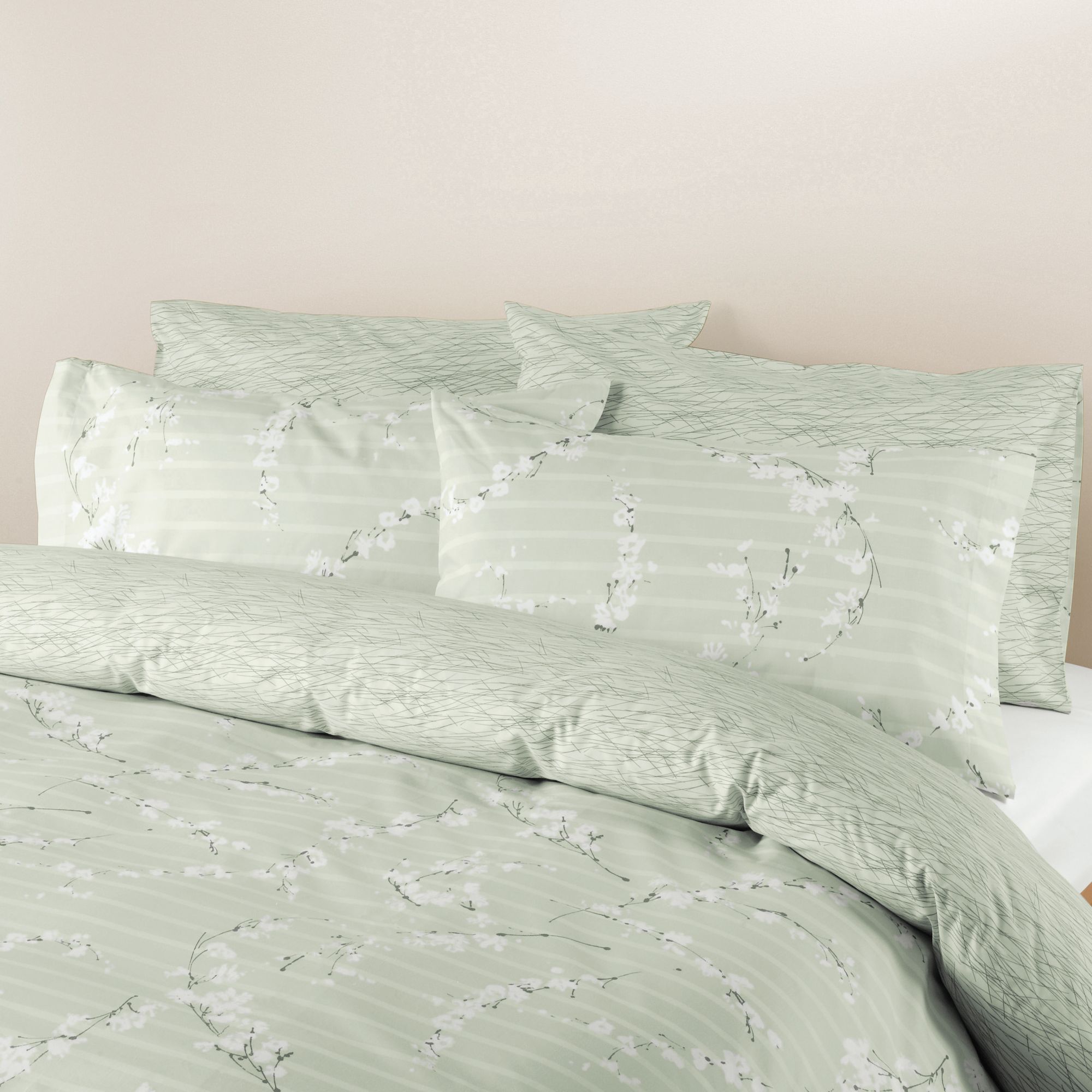 John Lewis Blossom Duvet Covers, Green
