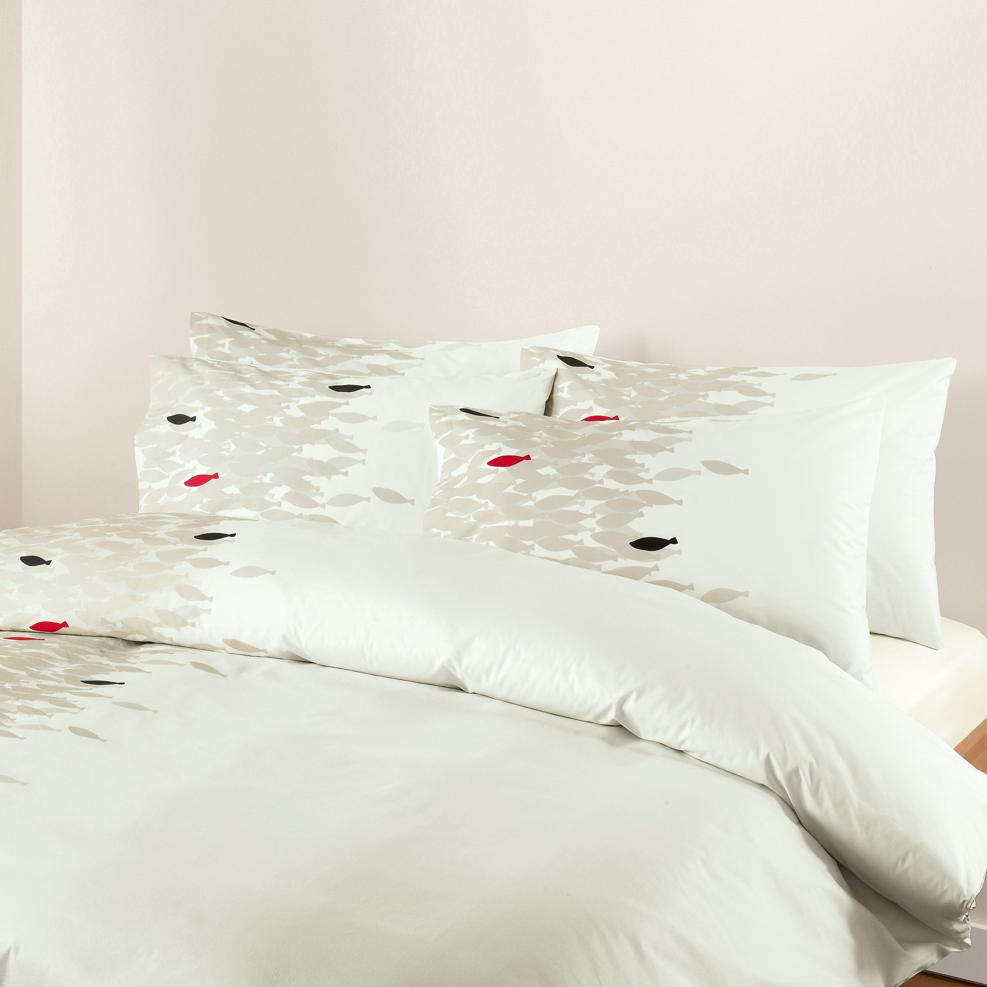 John Lewis Fish Duvet Covers, Red