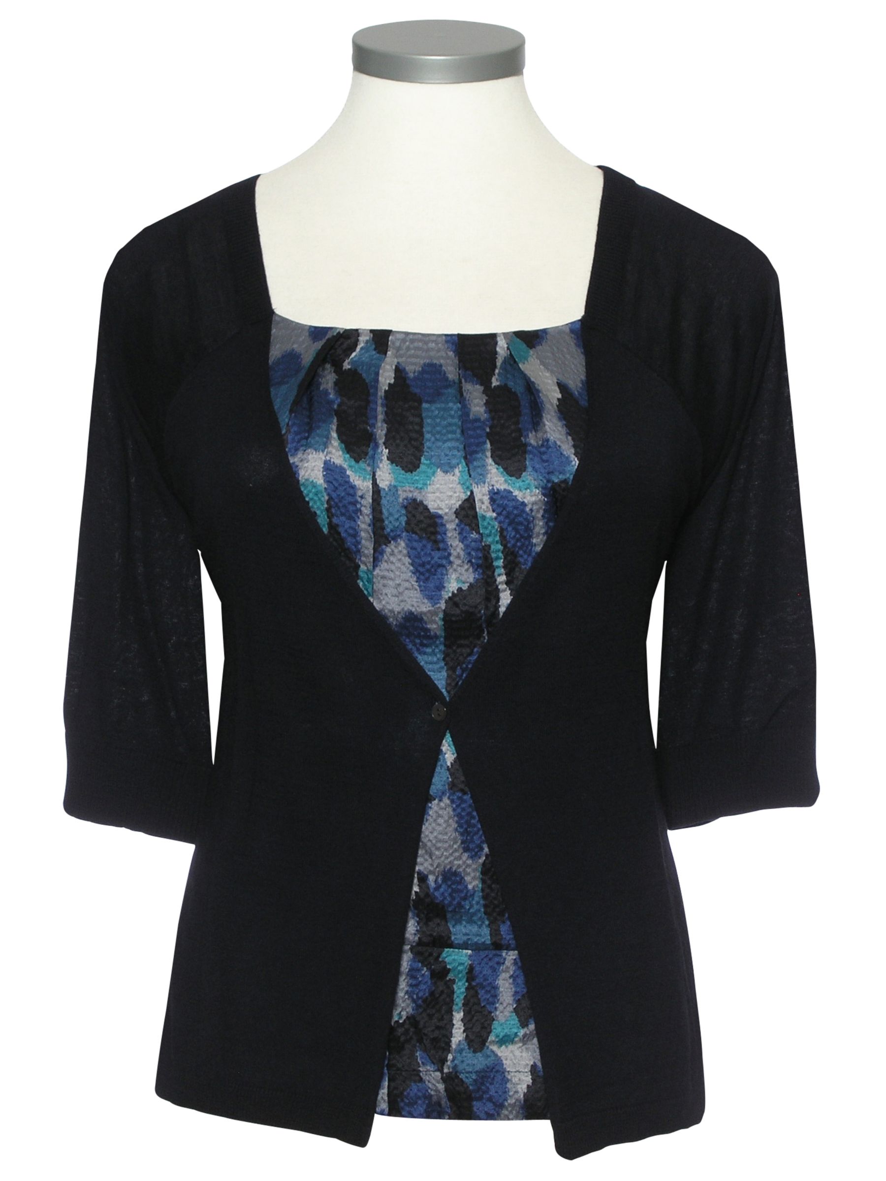 Blouse and Cardigan Set, Navy blue, 10