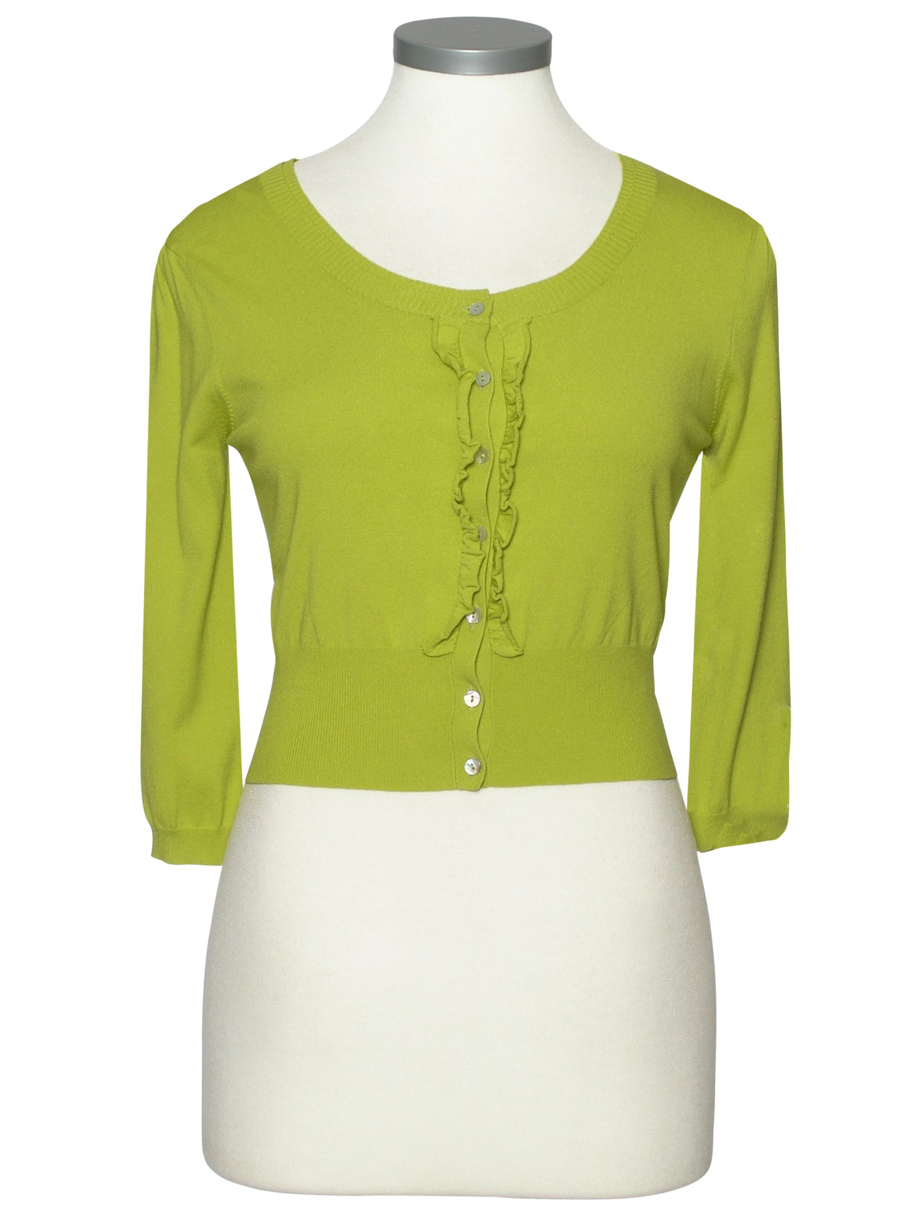 Kaliko Frill Placket Cardigan, Citron