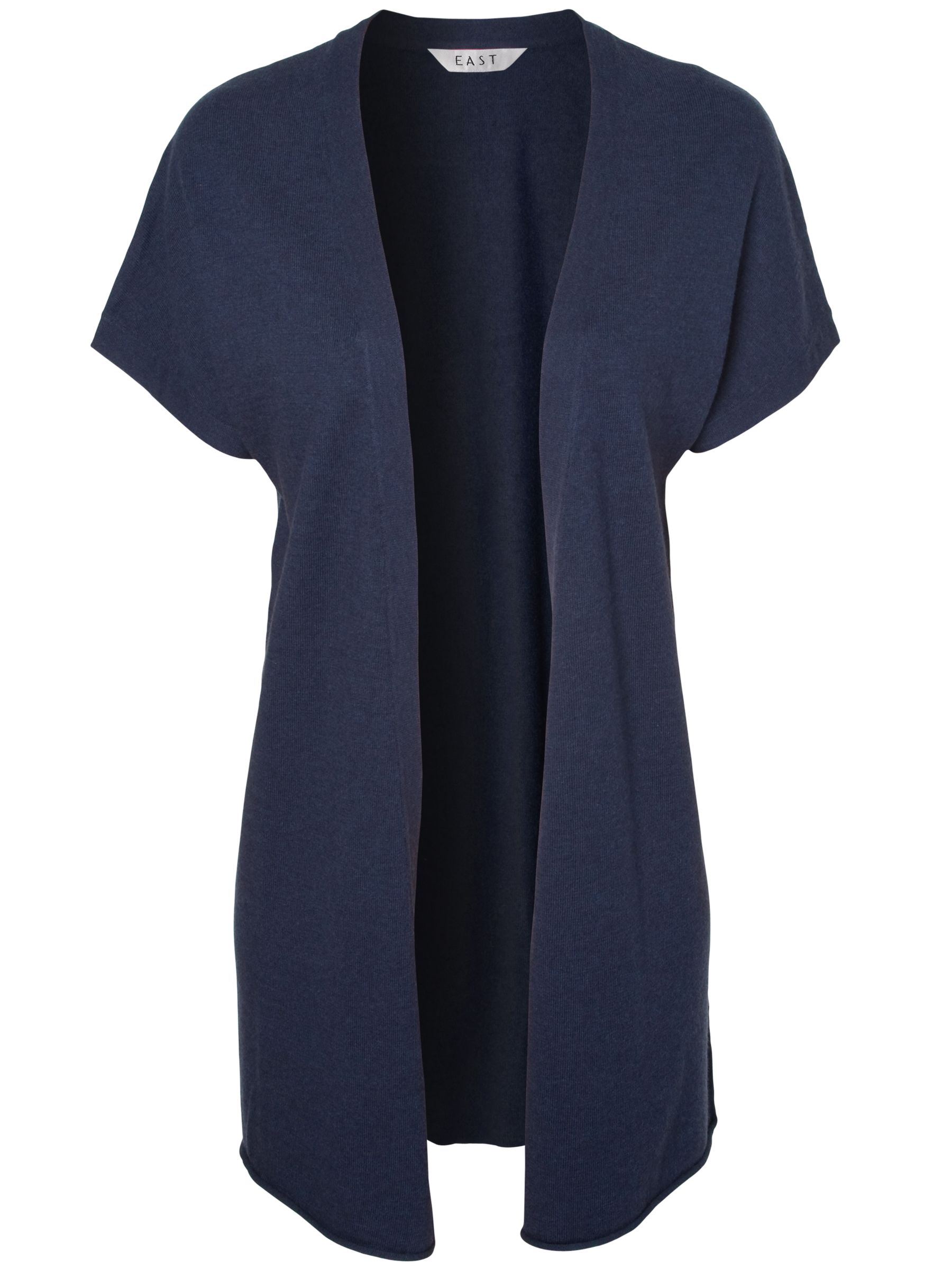 East Rosina Short Sleeve Longline Cardigan, Indigo, 10