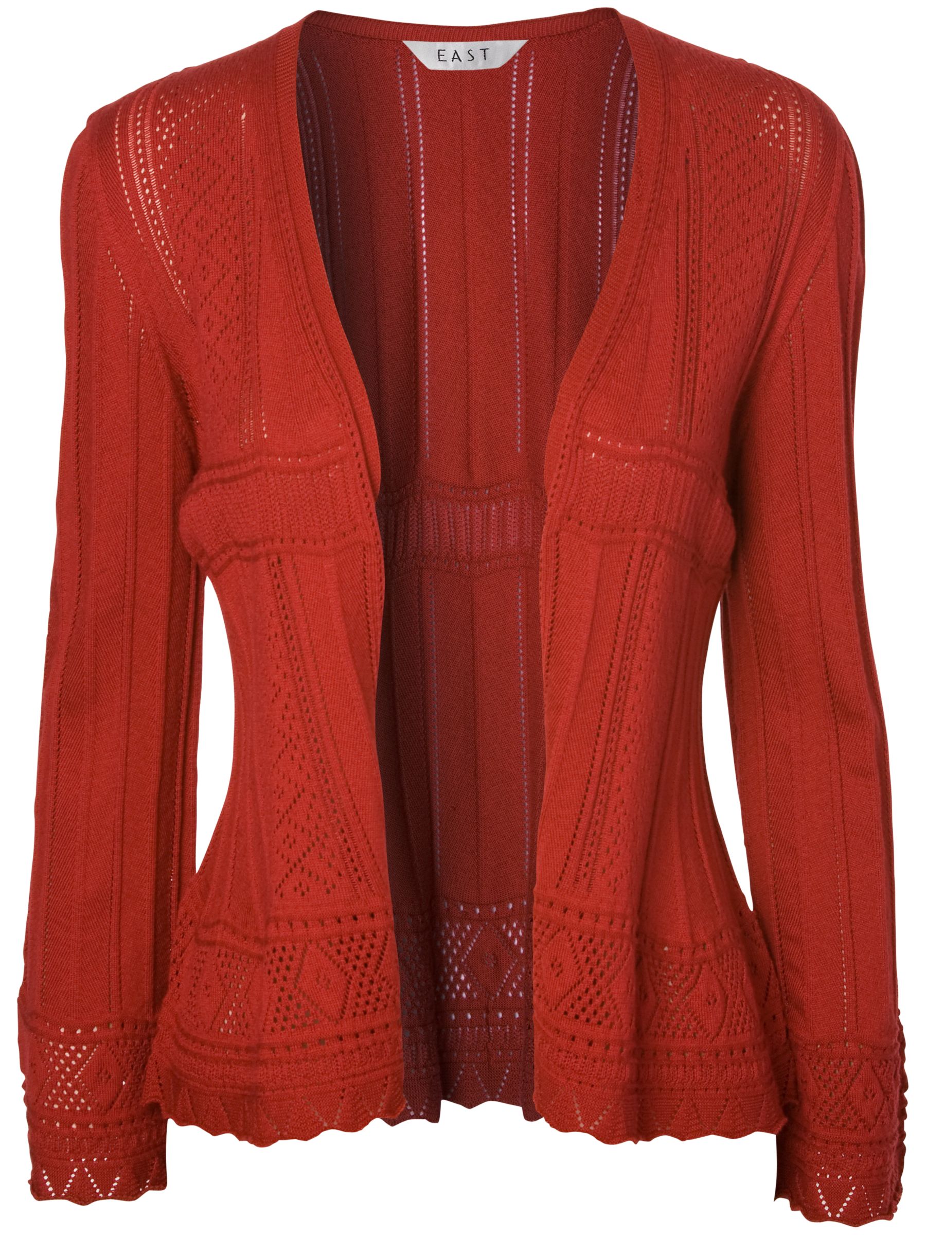 East Pointelle Knit Cardigan, Sangria, 18