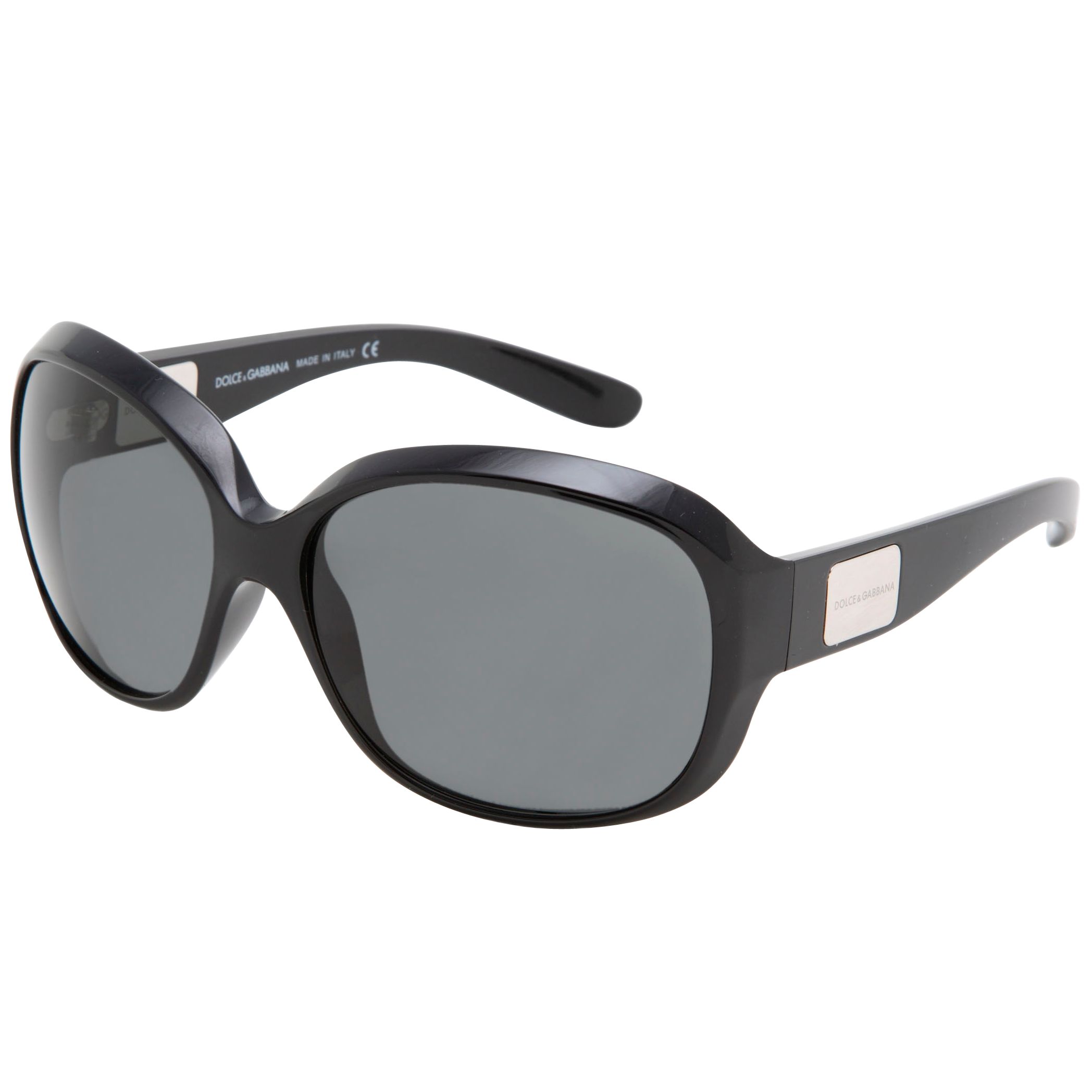 Dolce & Gabbana Women's Plastic Rectangular Logo Sunglasses, Black at John Lewis