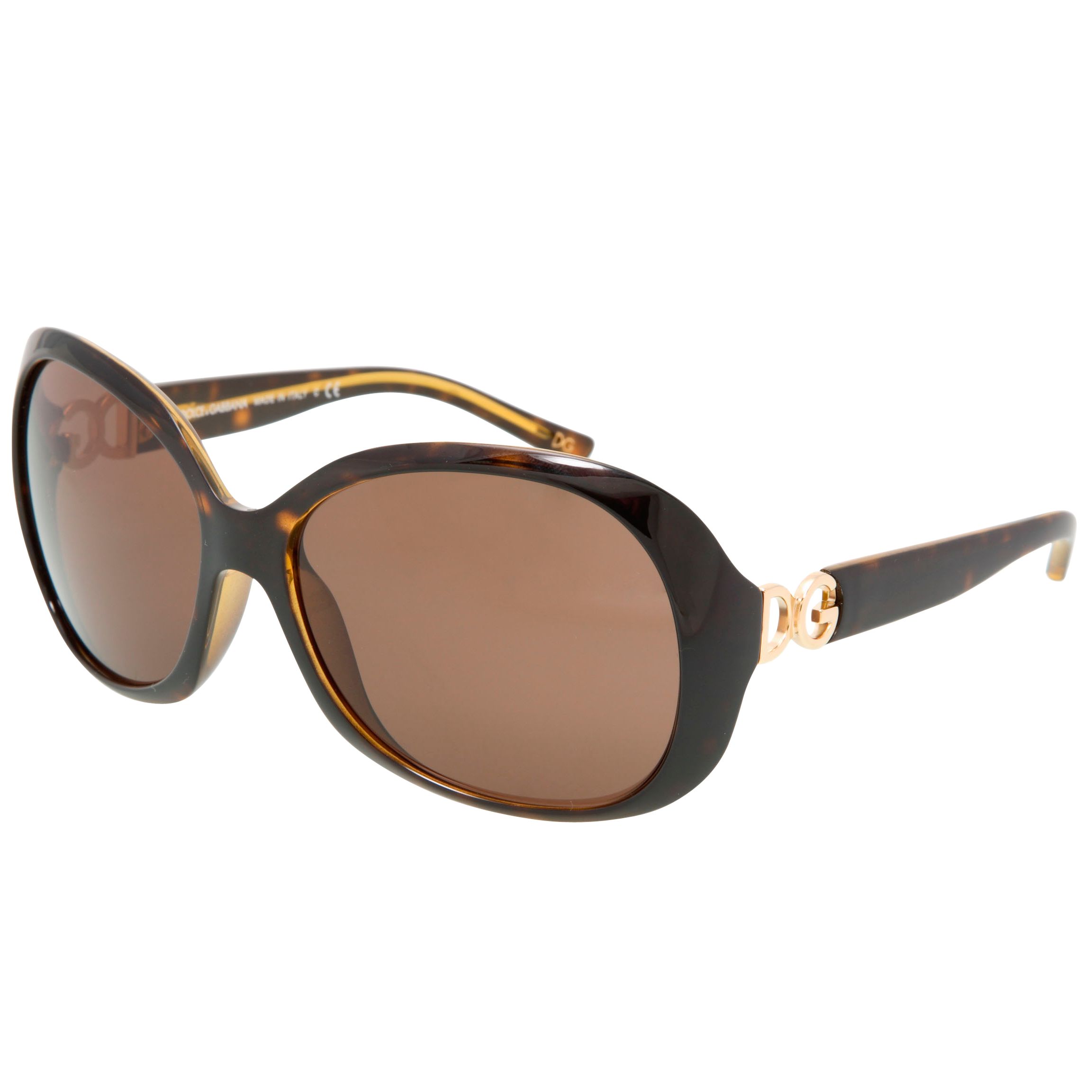 Dolce & Gabbana DG6056 Women's Rectangular Metal Logo Sunglasses, Tortoiseshell at John Lewis