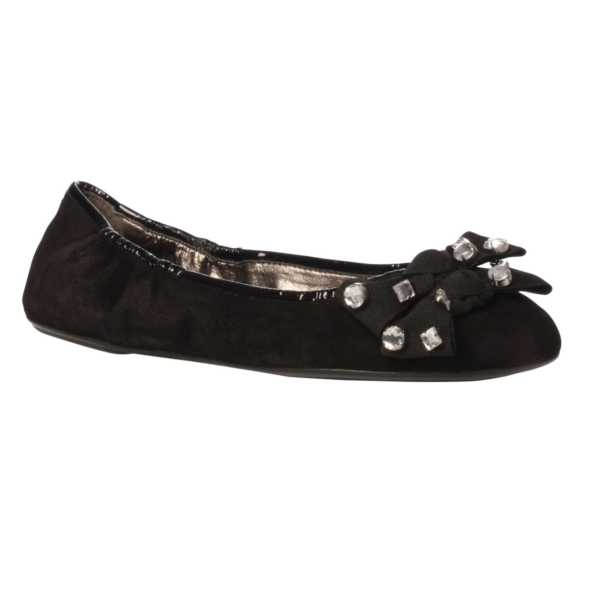 Carvela Light Jewel Bow Suede Pumps, Black, 3