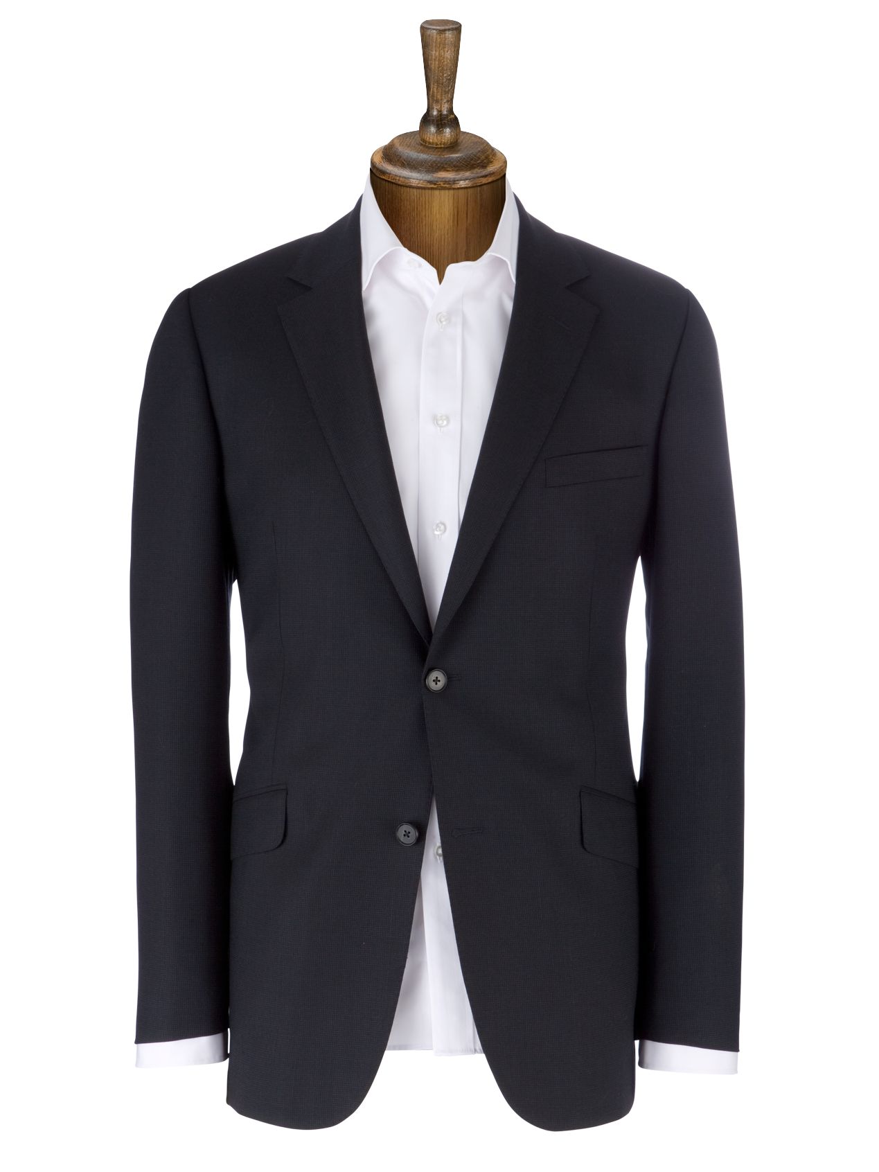 Jaeger Micro Square 100s Wool Suit Jacket, Black at John Lewis